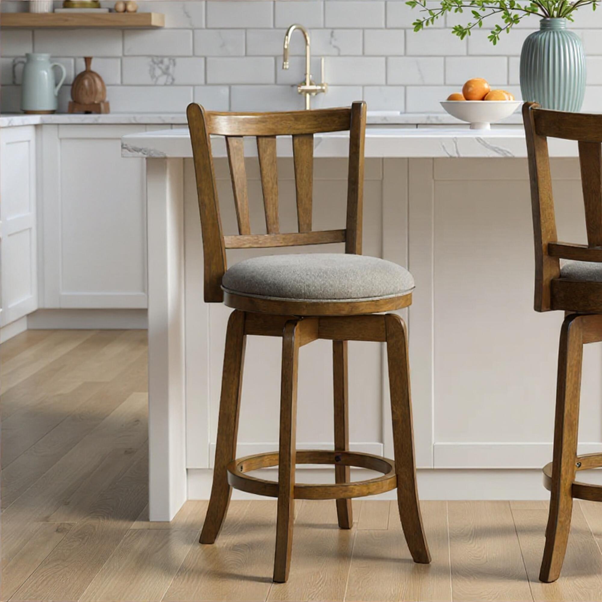 Armen Living Wren Counter Height Bar Stool, Sepia Brown, large