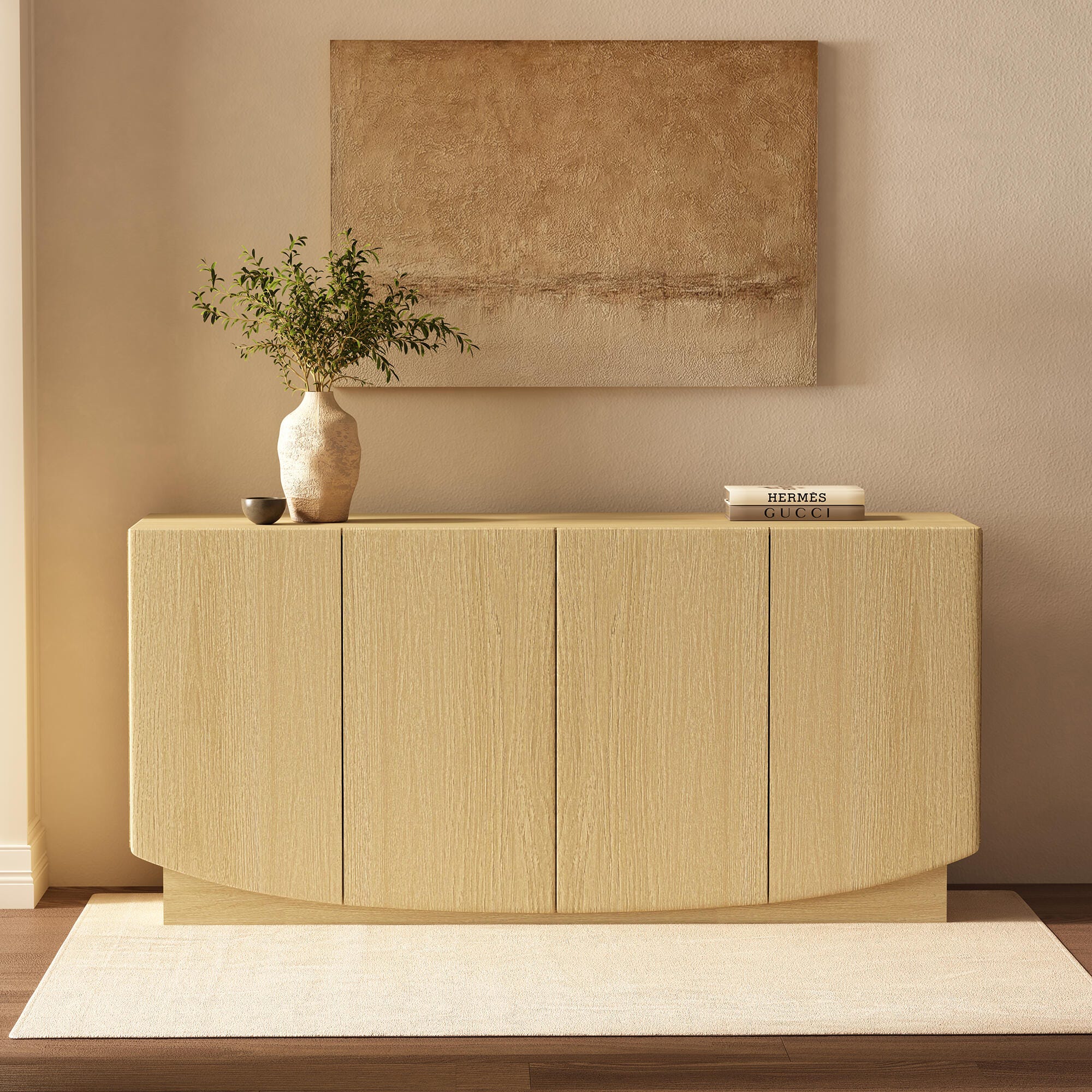 Manhattan Comfort Ardea Sideboard, Natural Oak, large