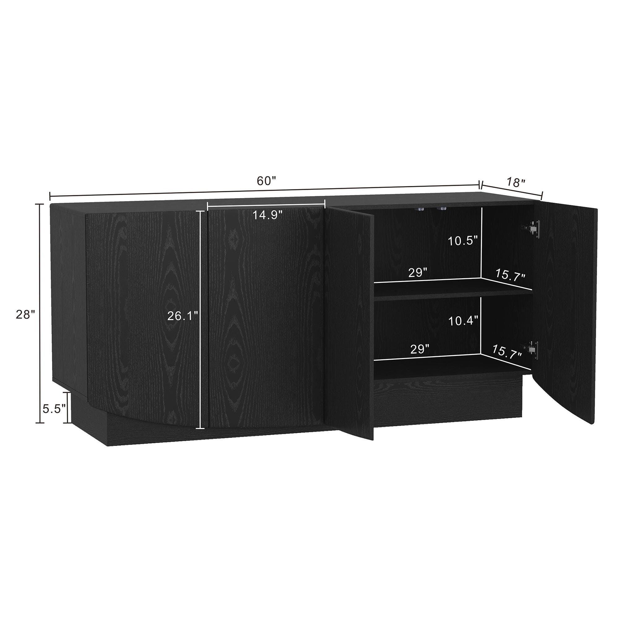 Manhattan Comfort Ardea Sideboard, Black, large