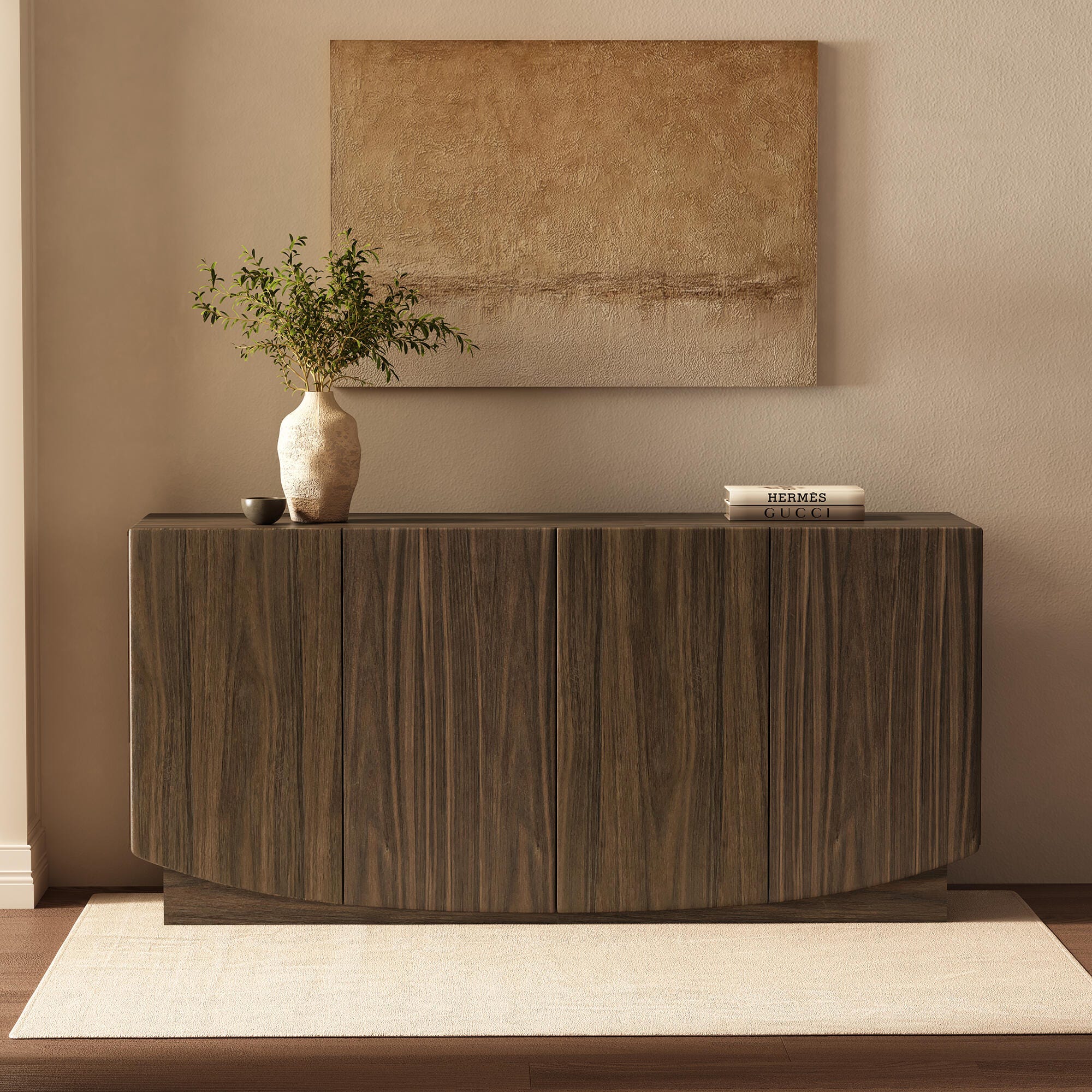 Manhattan Comfort Ardea Sideboard, Walnut, large