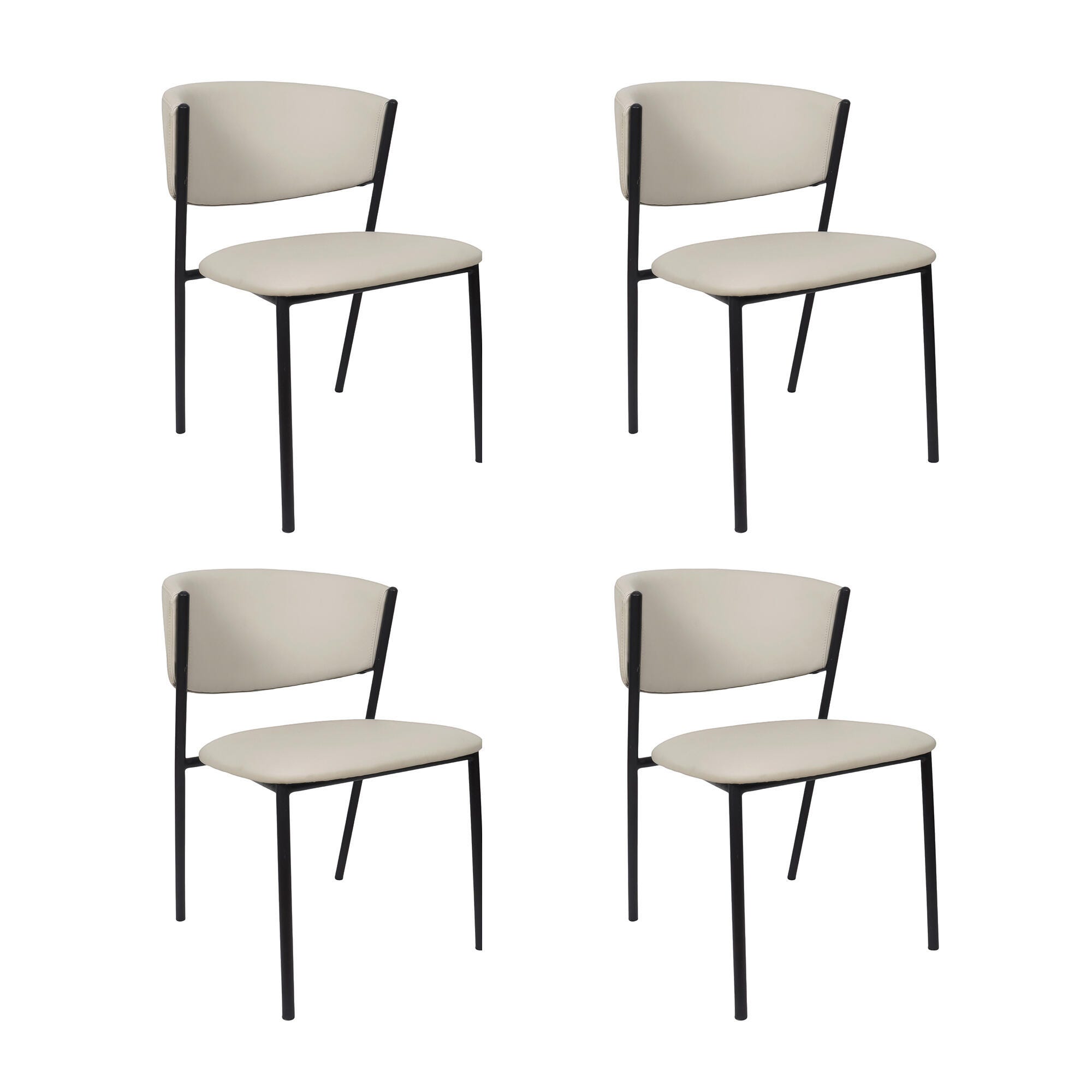 Manhattan Comfort Drift Dining Chair (Set of 4), Stone Gray, large