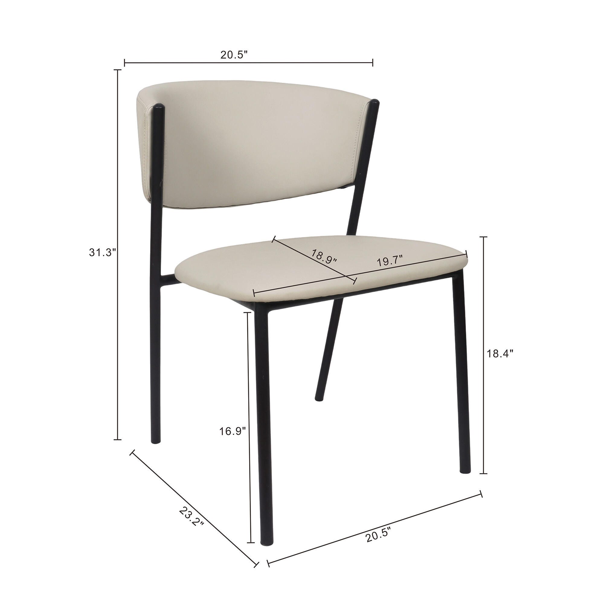 Manhattan Comfort Drift Dining Chair (Set of 4), Stone Gray, large