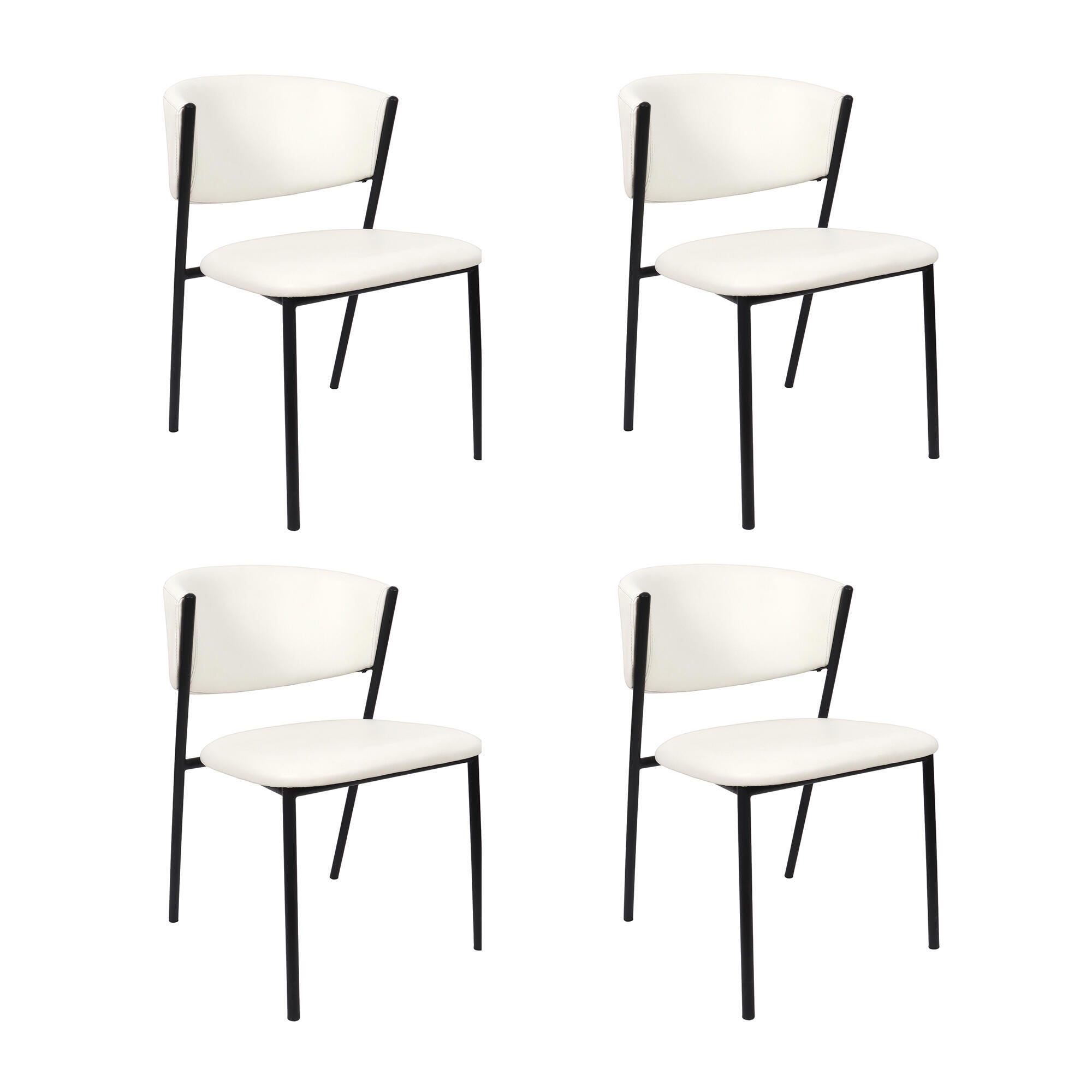 Manhattan Comfort Drift Dining Chair (Set of 4), Ivory, large