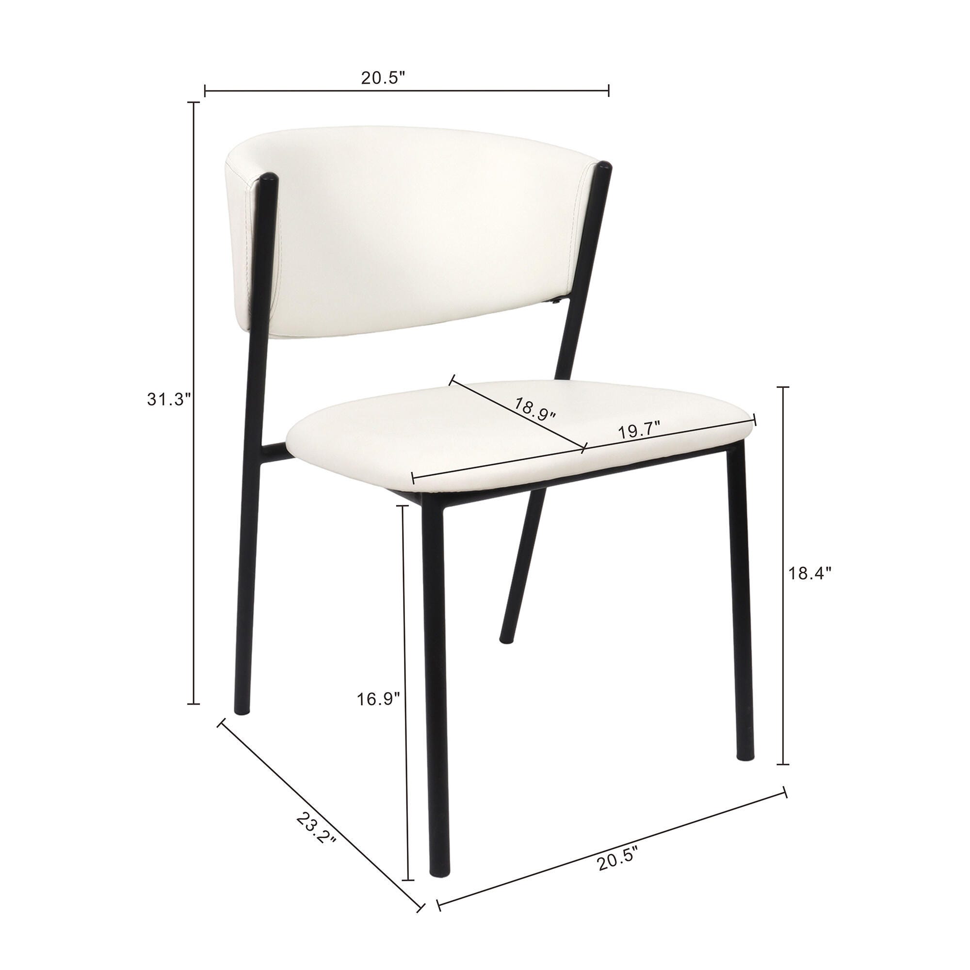 Manhattan Comfort Drift Dining Chair (Set of 4), Ivory, large