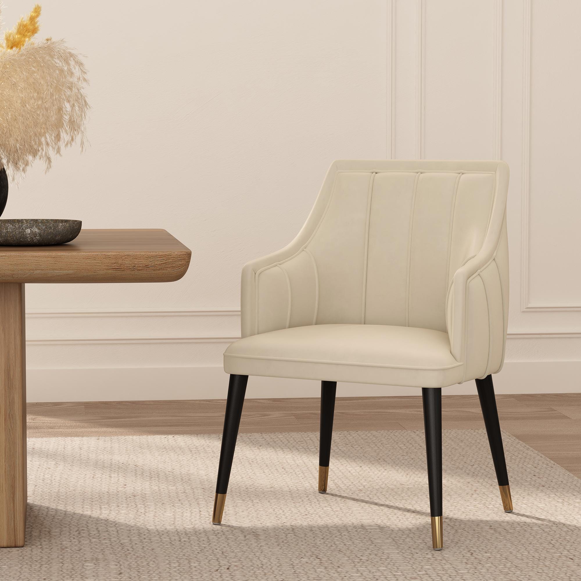 Manhattan Comfort Eda Dining Armchair, Cream, rollover
