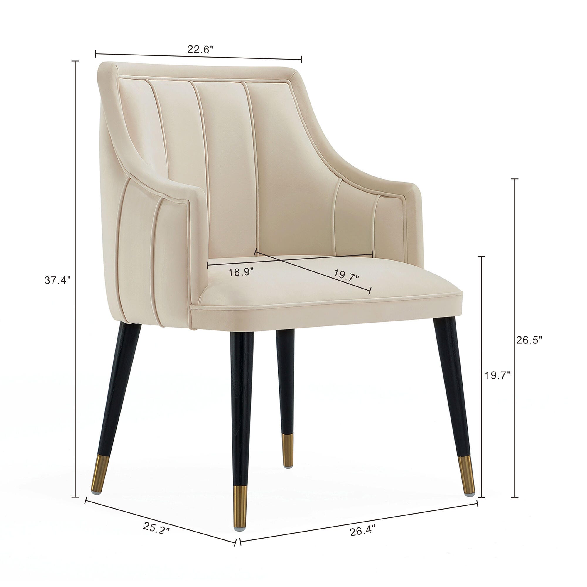 Manhattan Comfort Eda Dining Armchair, Cream, large