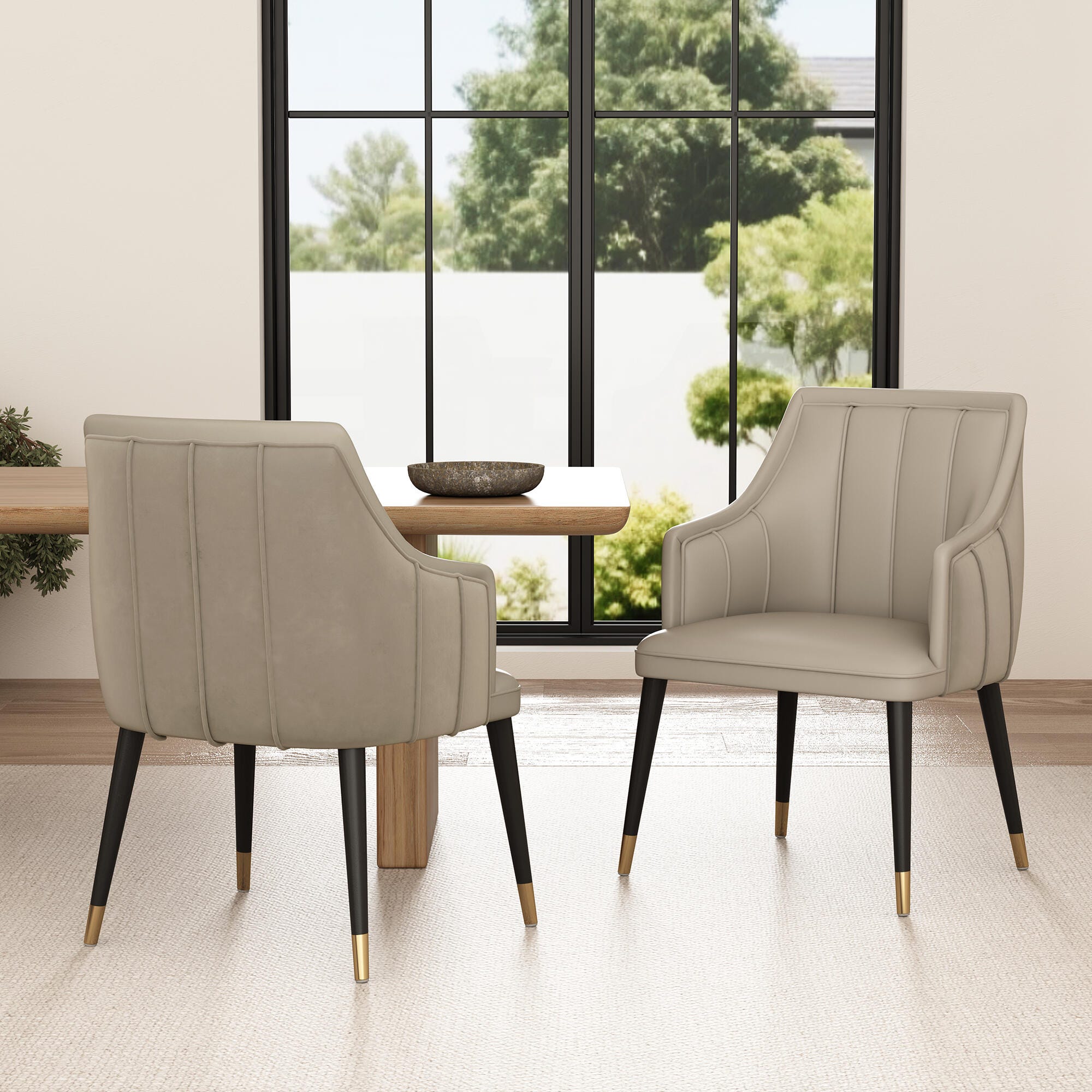 Manhattan Comfort Eda Dining Armchair, Light Gray, large