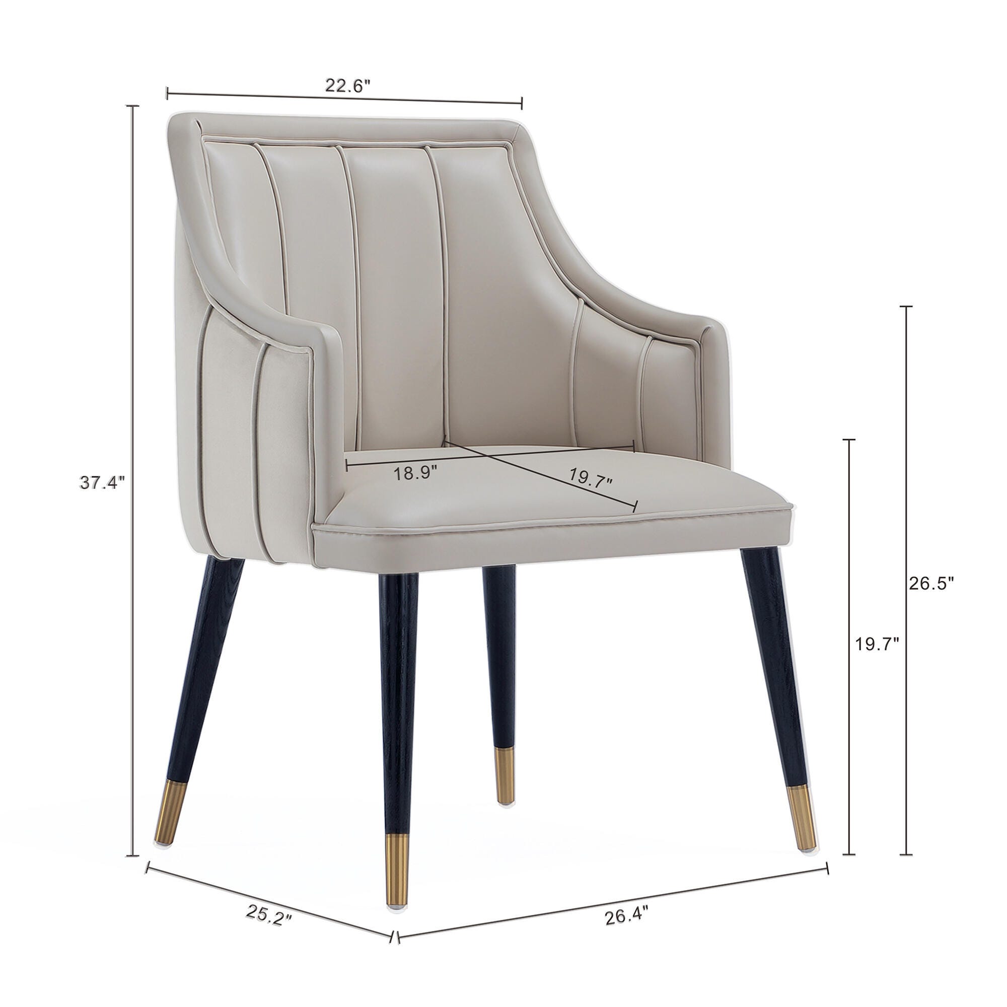Manhattan Comfort Eda Dining Armchair, Light Gray, large