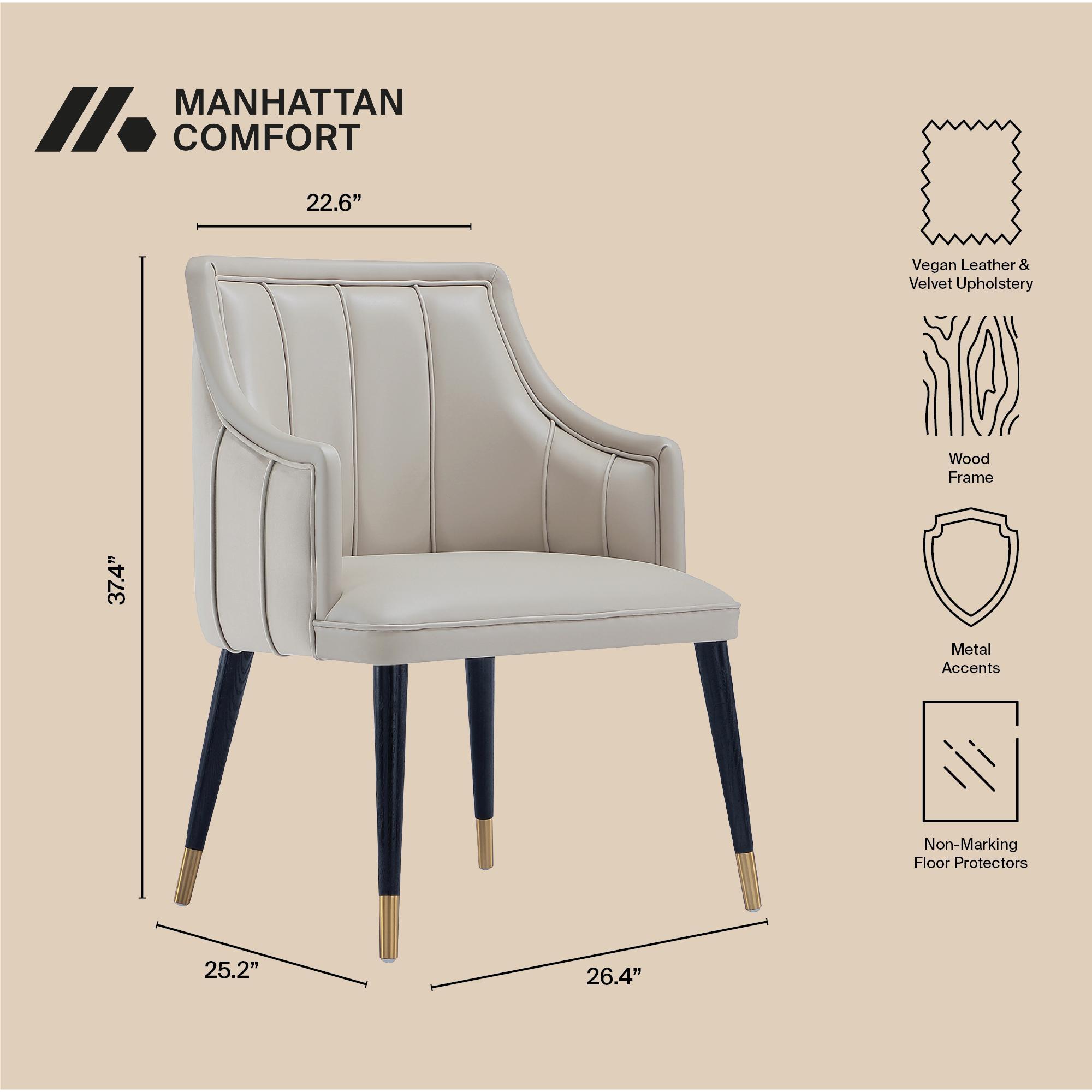 Manhattan Comfort Eda Dining Armchair, Light Gray, large