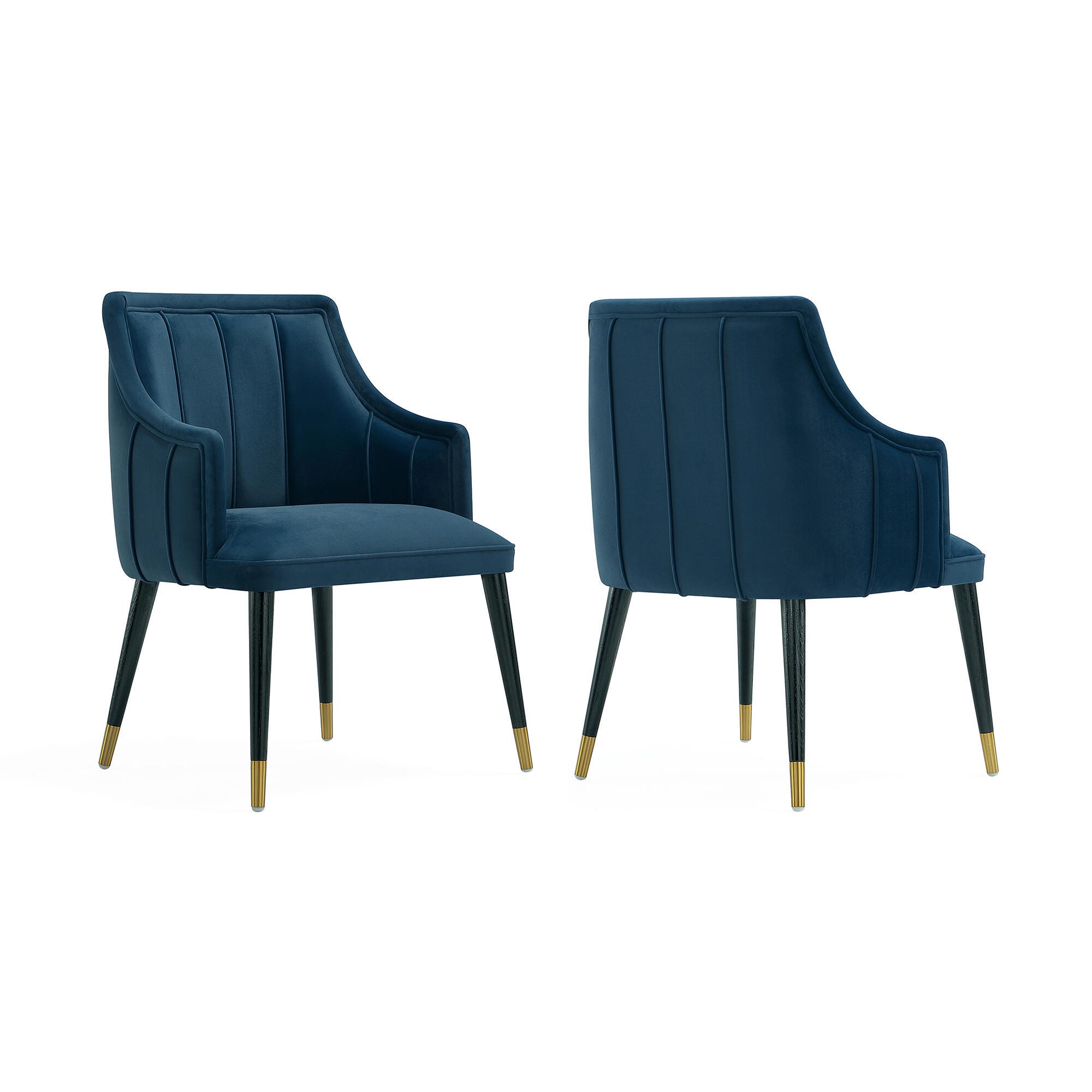 Manhattan Comfort Eda Solid Dining Armchair, Midnight Blue, large