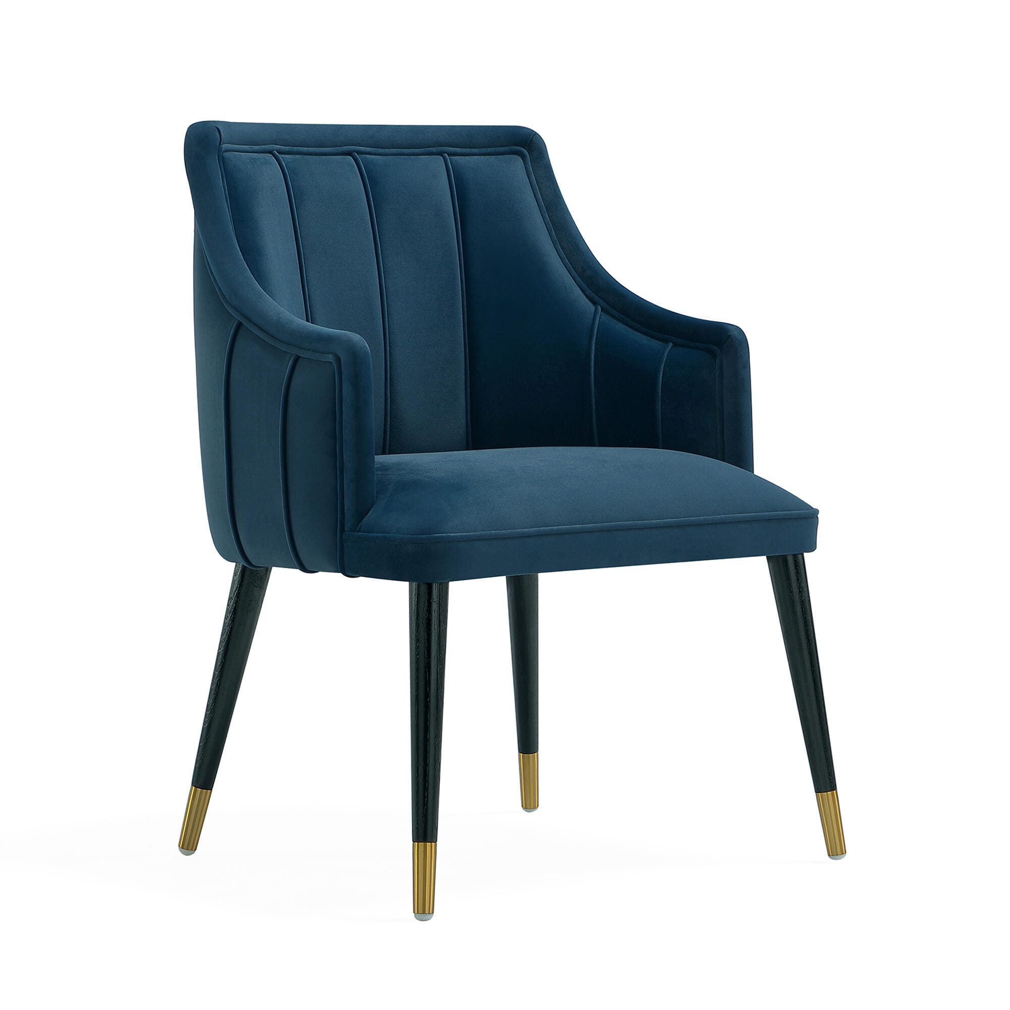 Manhattan Comfort Eda Solid Dining Armchair, Midnight Blue, large