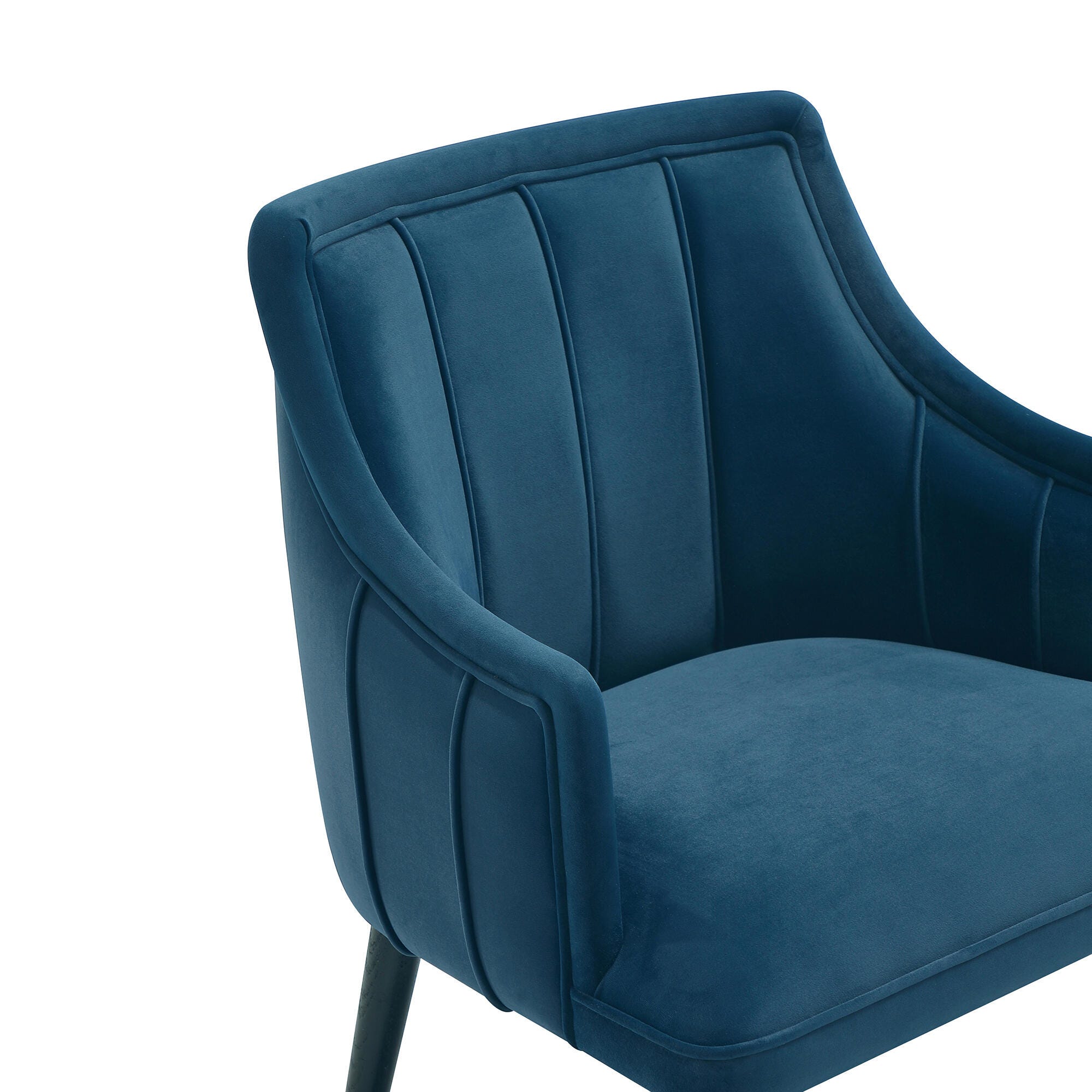 Manhattan Comfort Eda Solid Dining Armchair, Midnight Blue, large