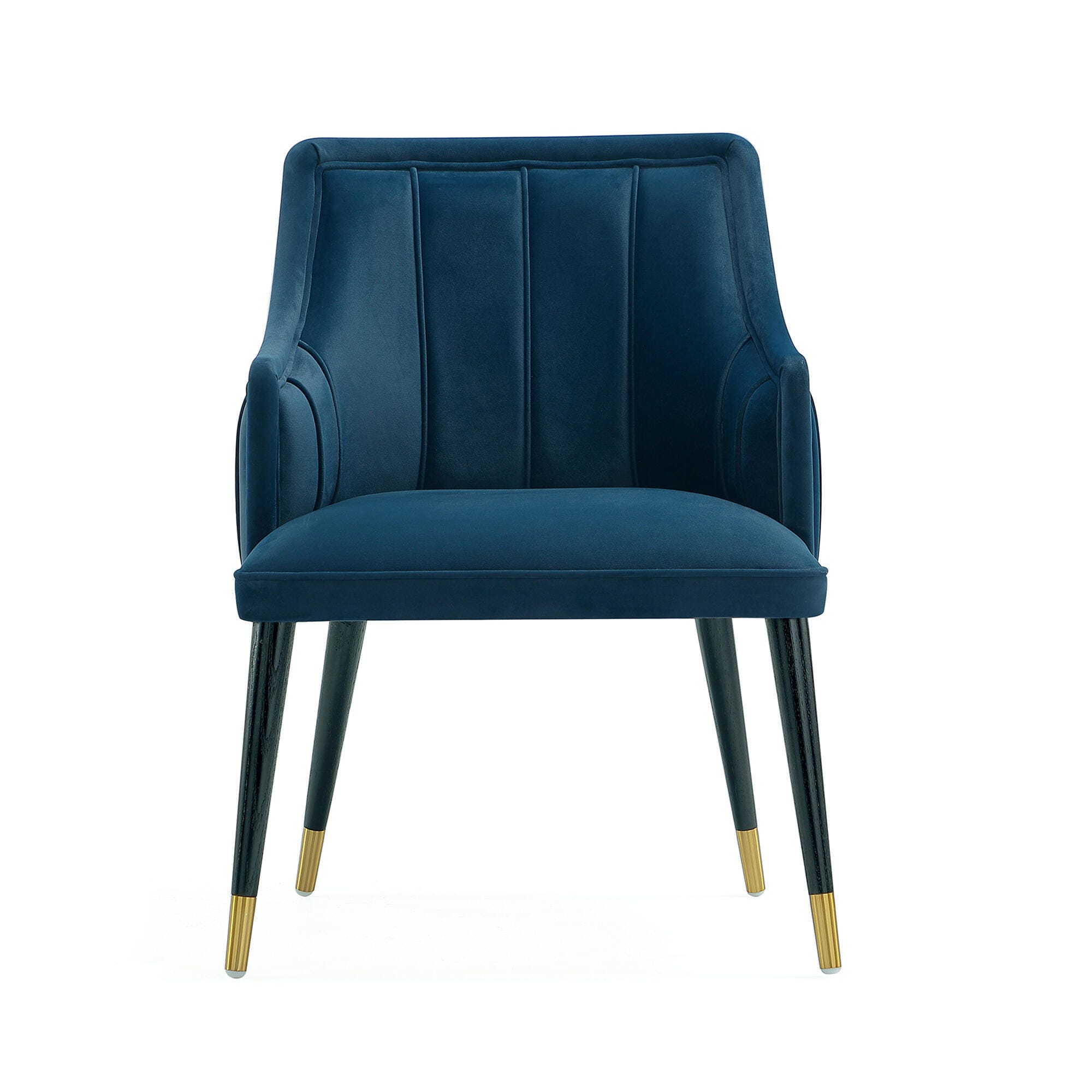 Manhattan Comfort Eda Solid Dining Armchair, Midnight Blue, large
