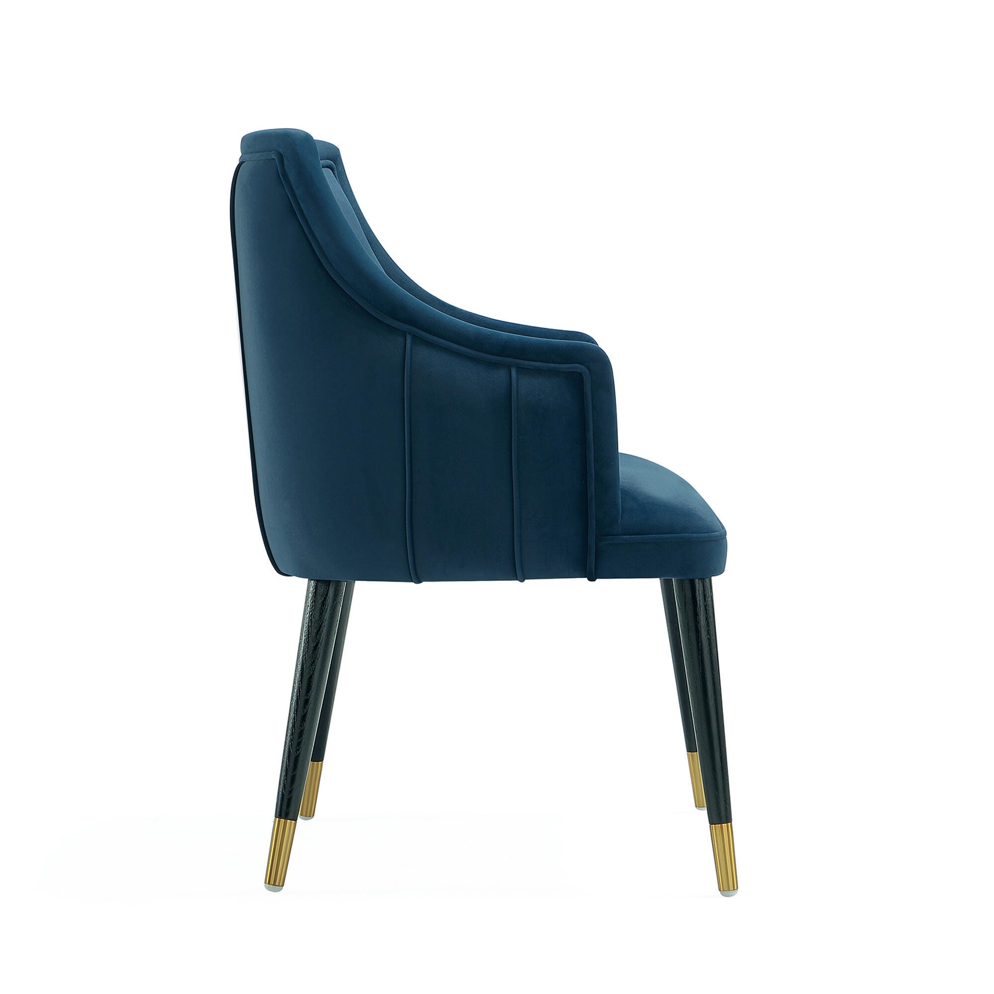 Manhattan Comfort Eda Solid Dining Armchair, Midnight Blue, large