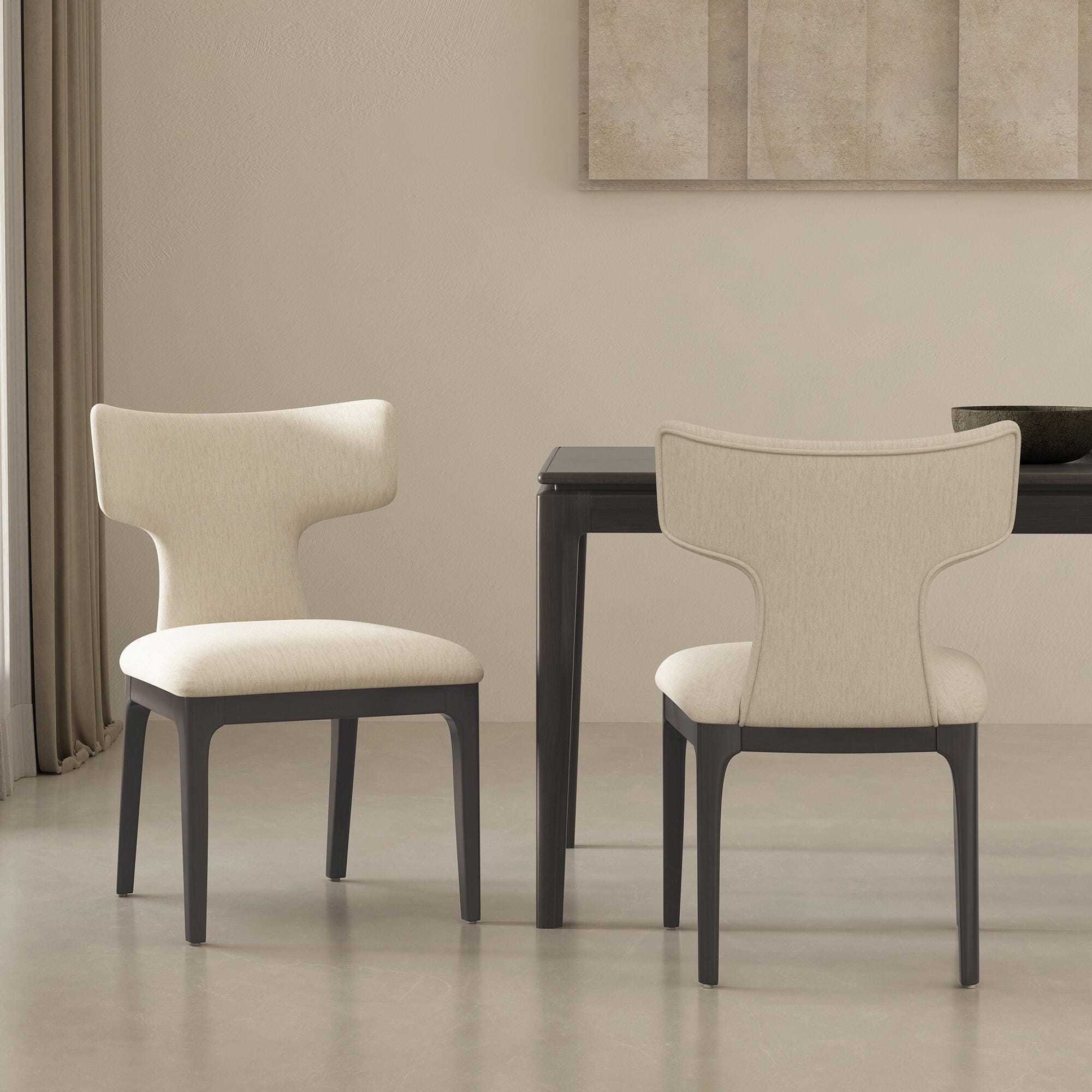 Manhattan Comfort Eloria Dining Chair (Set of 2), Cream, rollover