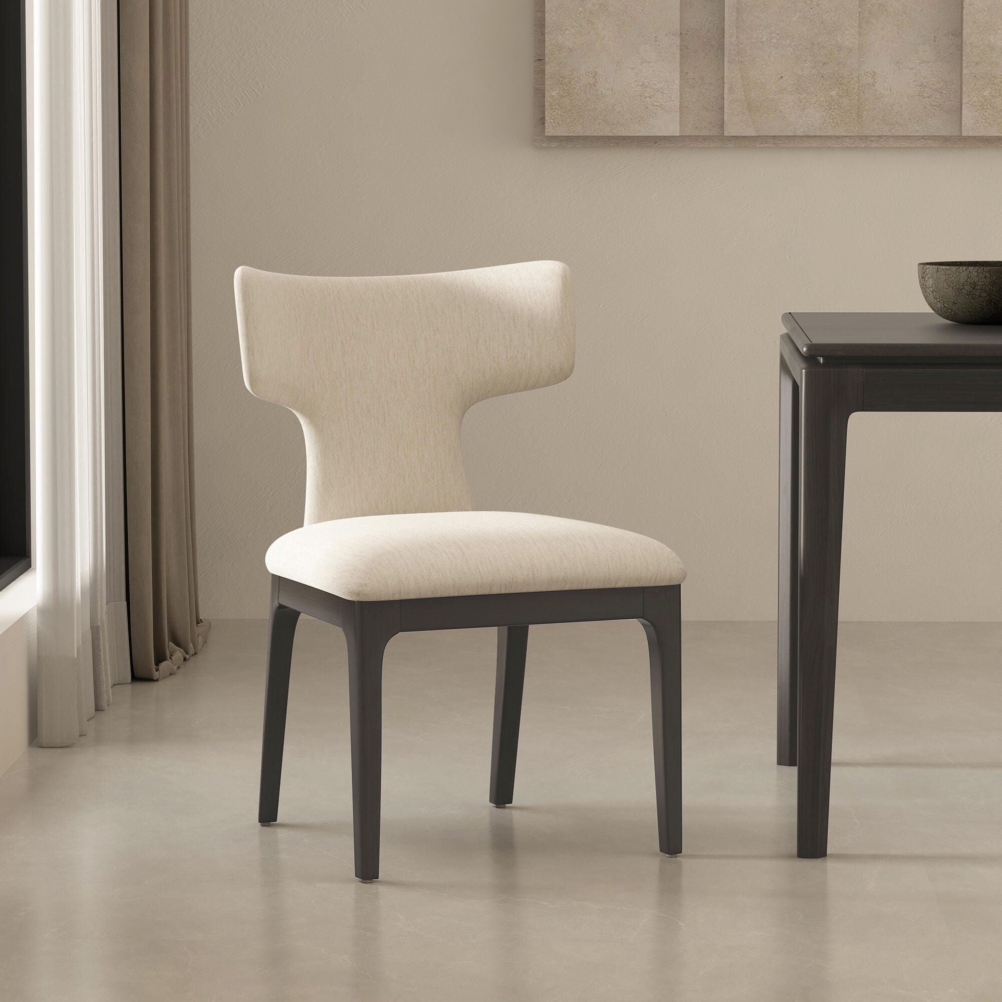 Manhattan Comfort Eloria Dining Chair (Set of 2), Cream, large