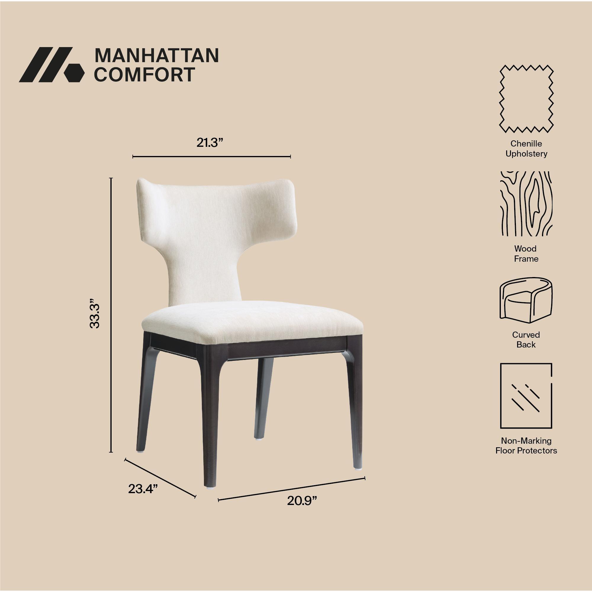 Manhattan Comfort Eloria Dining Chair (Set of 2), Cream, large
