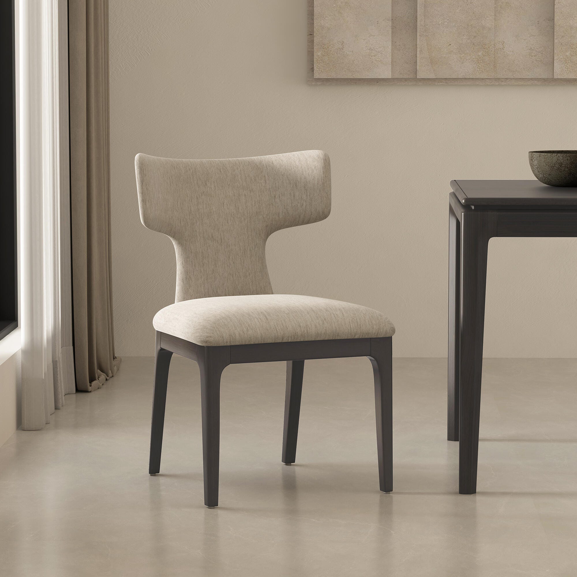 Manhattan Comfort Eloria Dining Chair (Set of 2), Taupe, rollover