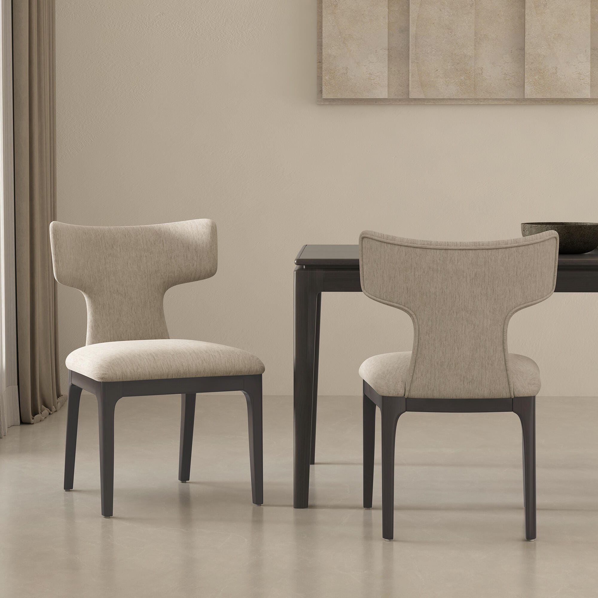 Manhattan Comfort Eloria Dining Chair (Set of 2), Taupe, large