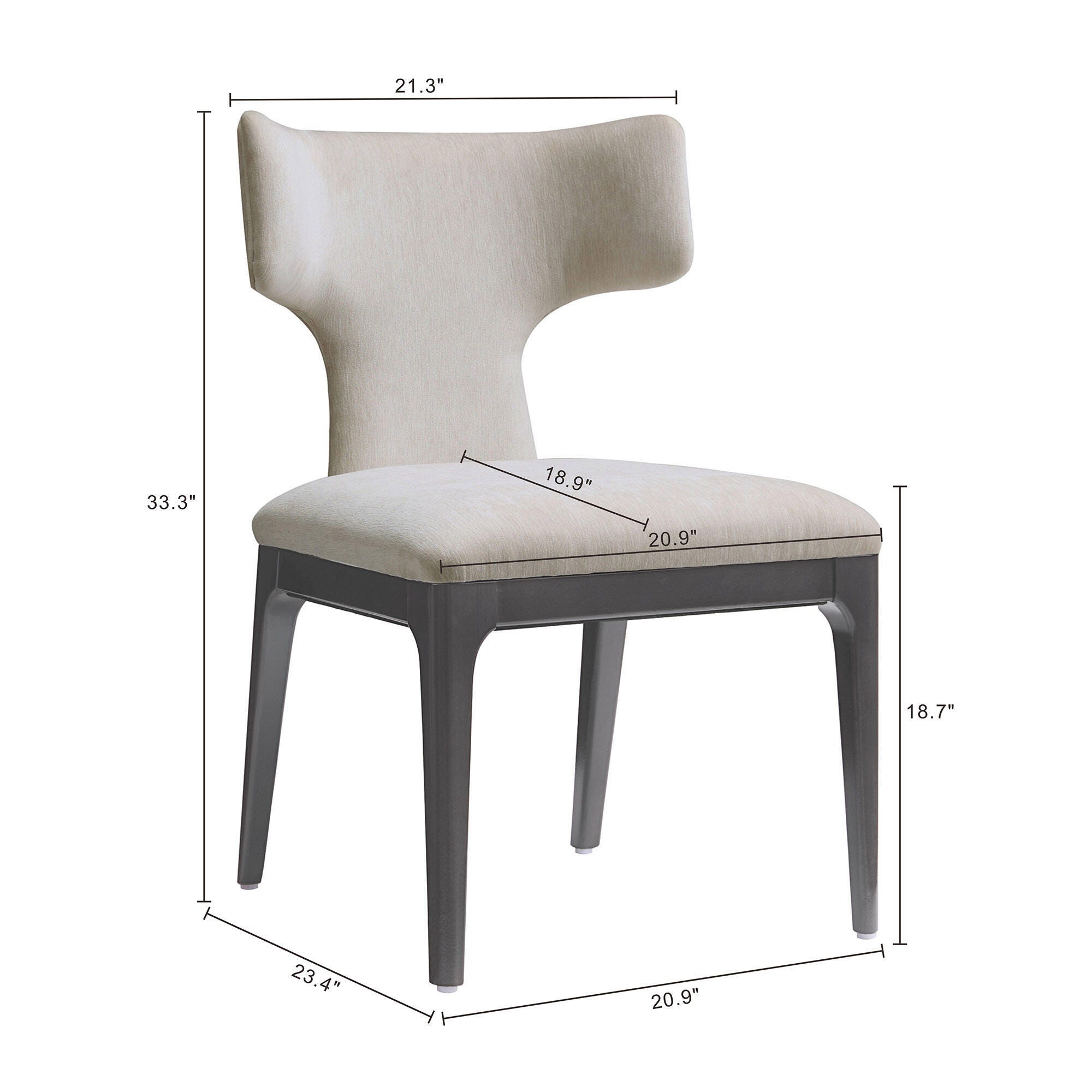 Manhattan Comfort Eloria Dining Chair (Set of 2), Taupe, large