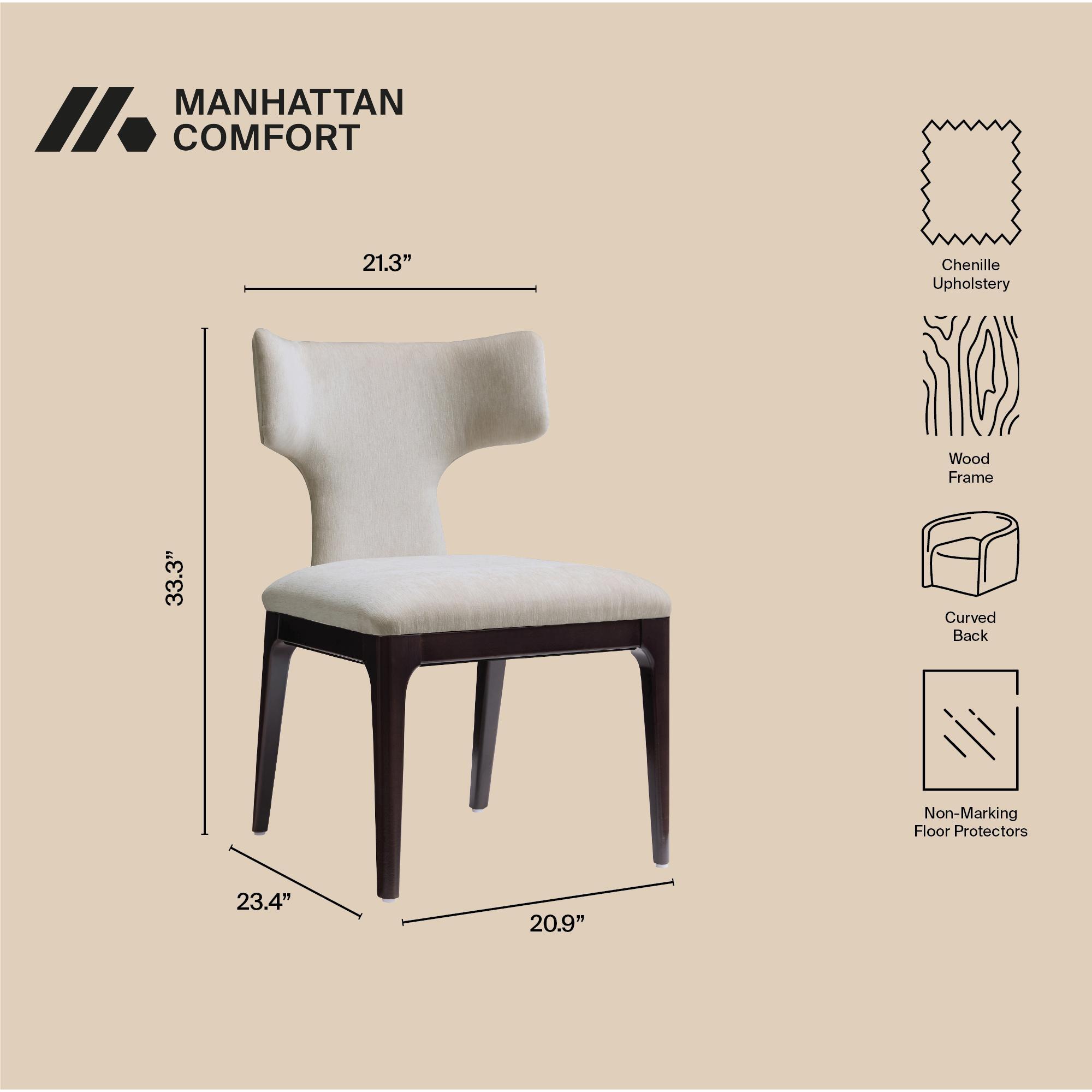 Manhattan Comfort Eloria Dining Chair (Set of 2), Taupe, large