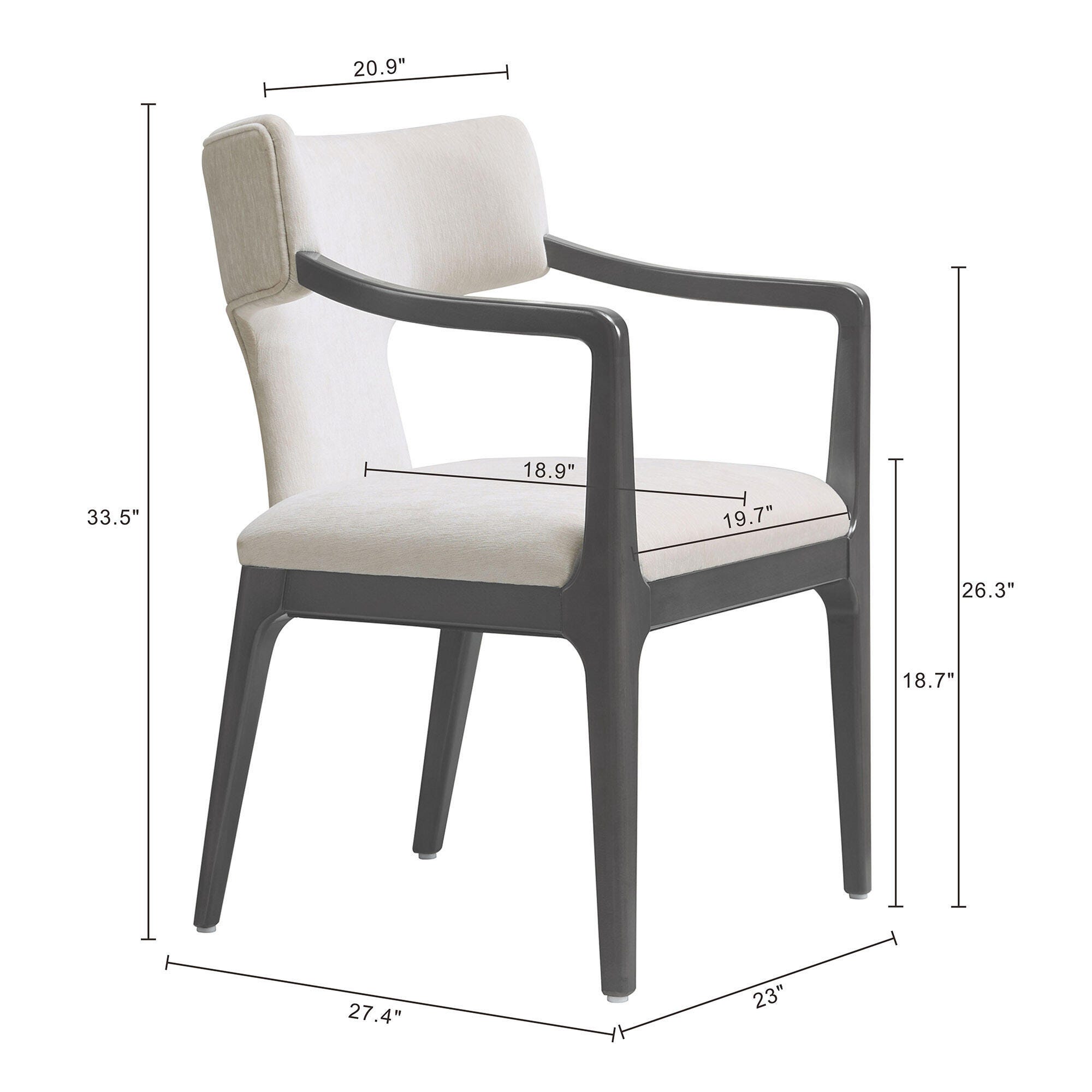 Manhattan Comfort Eloria Dining Armchair, Cream, large