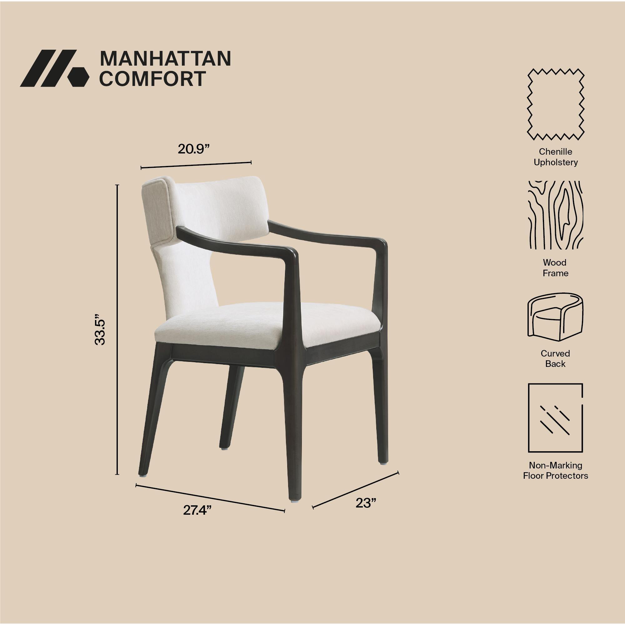 Manhattan Comfort Eloria Dining Armchair, Cream, large