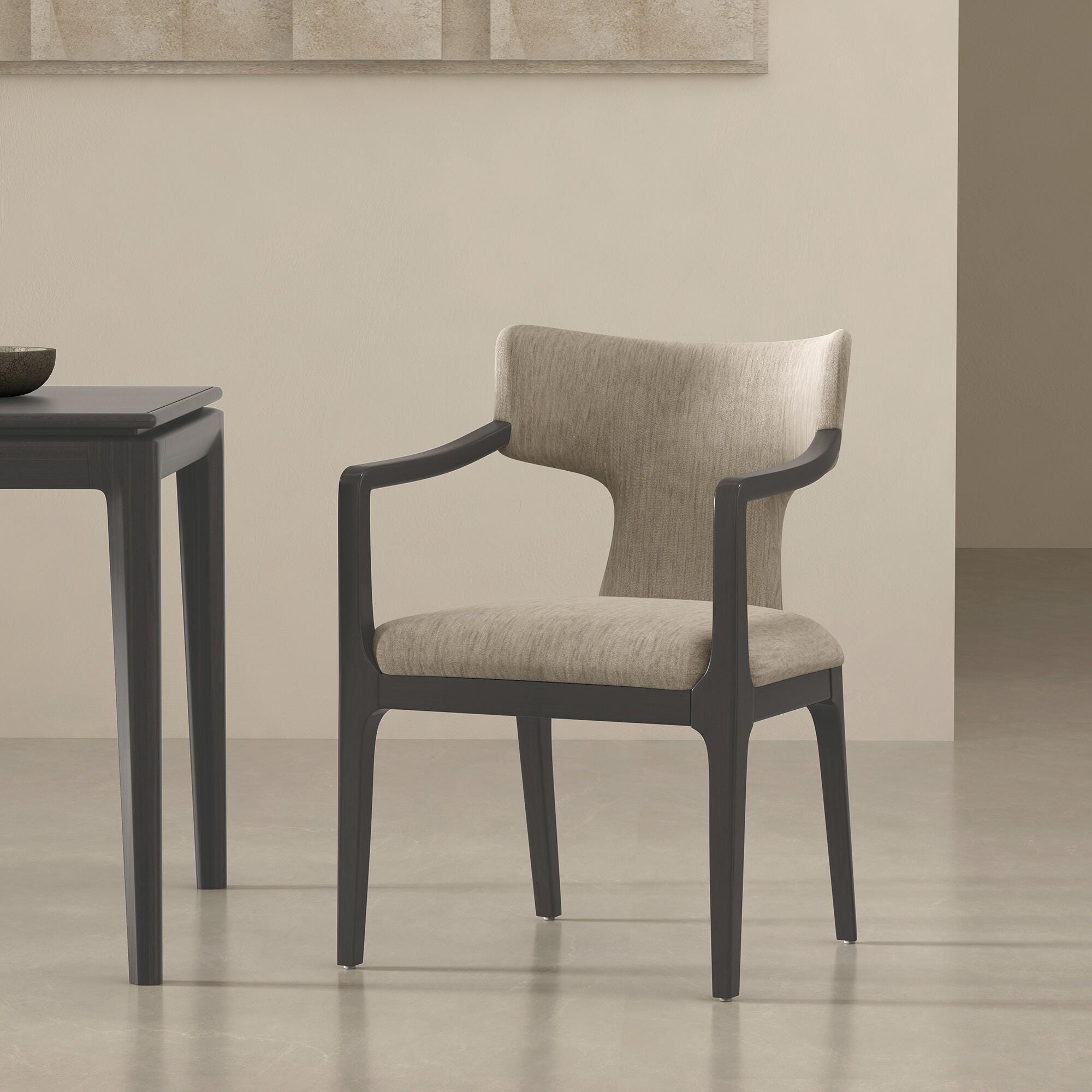 Manhattan Comfort Eloria Dining Armchair, Taupe, large