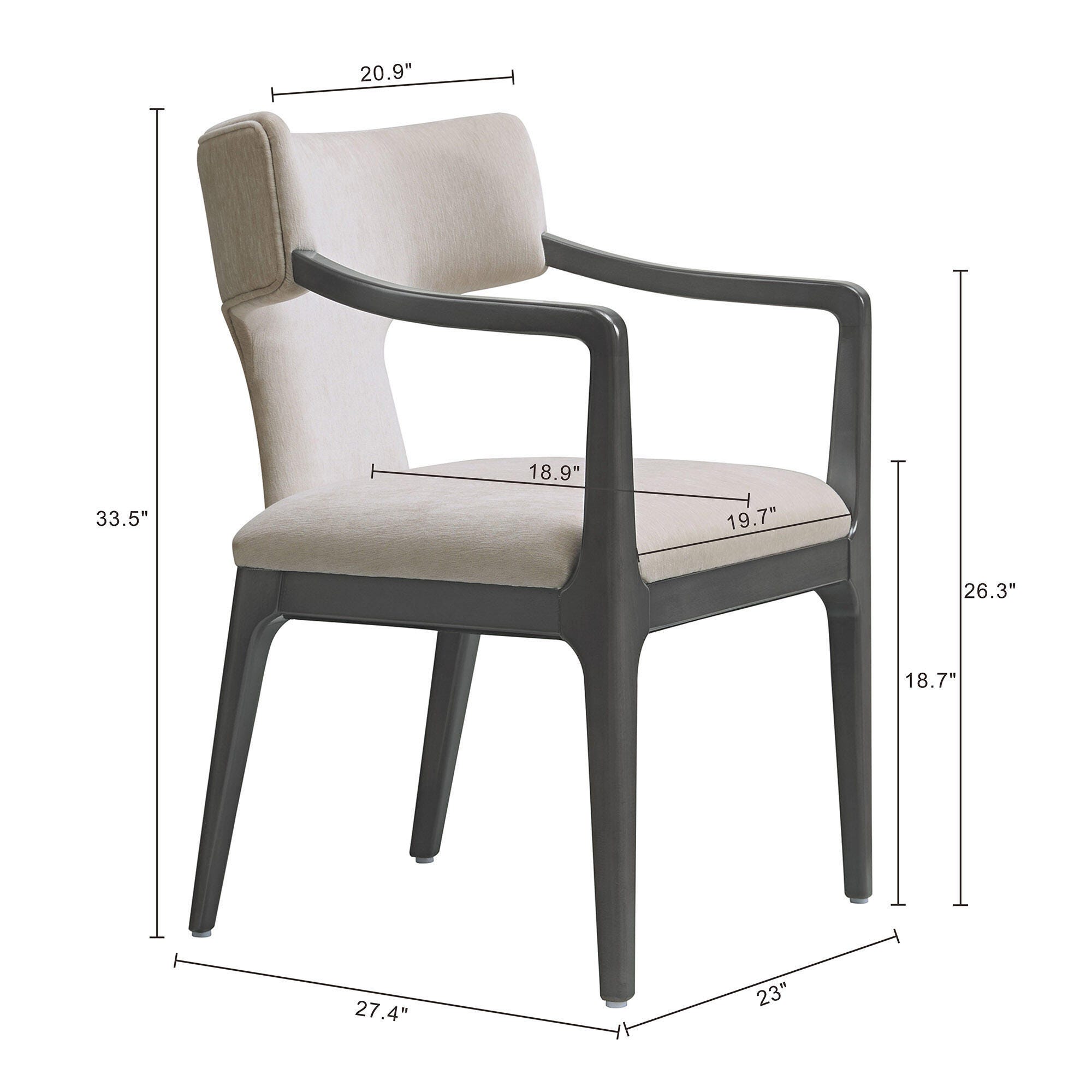 Manhattan Comfort Eloria Dining Armchair, Taupe, large
