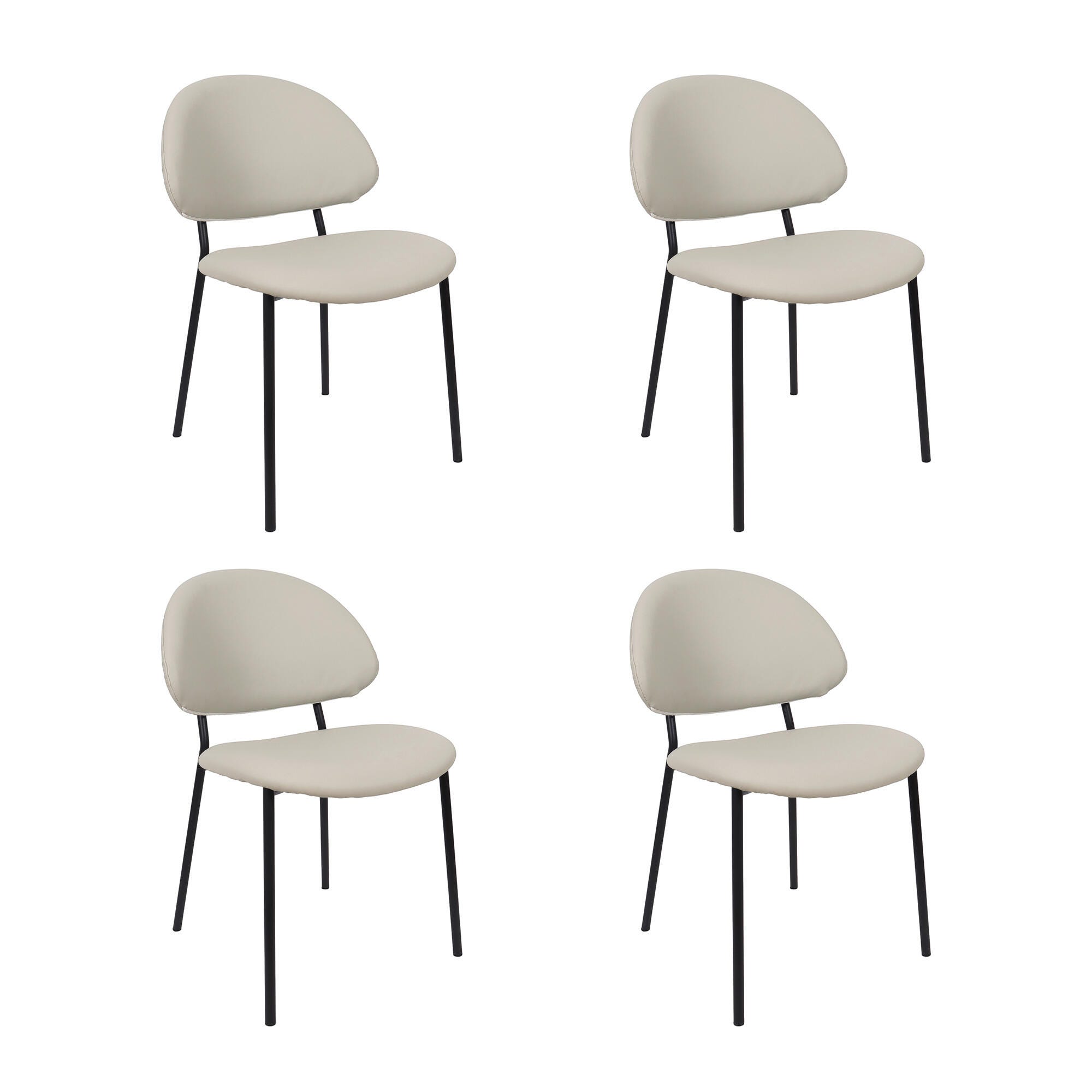 Manhattan Comfort Haven Dining Chair (Set of 4), Stone Gray, large