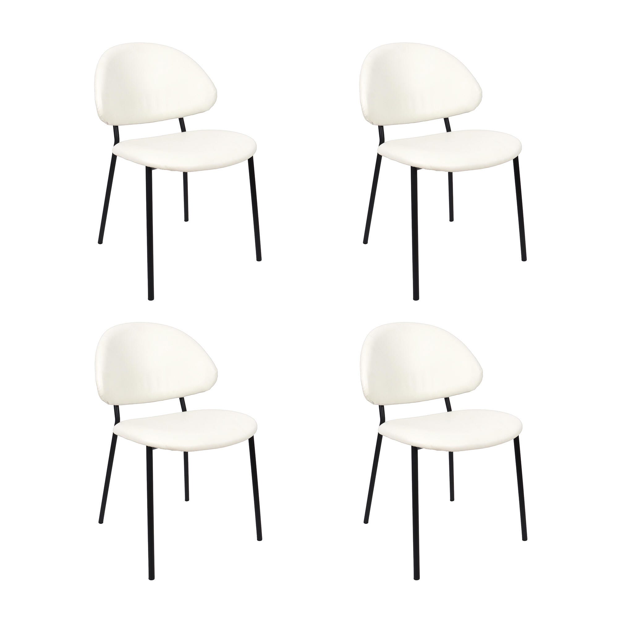 Manhattan Comfort Haven Dining Chair (Set of 4), Ivory, large