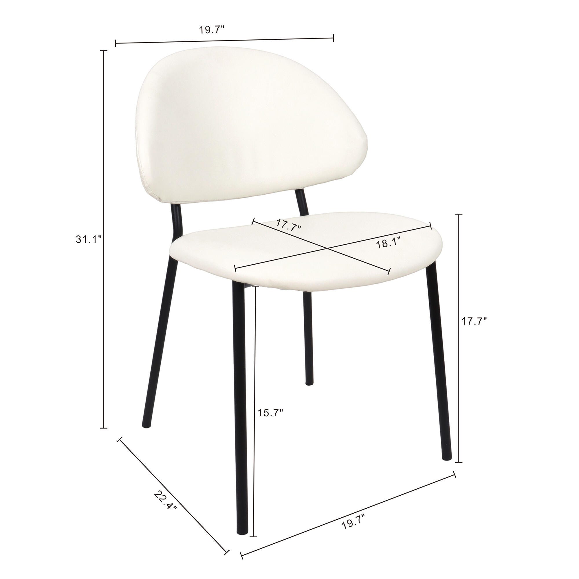 Manhattan Comfort Haven Dining Chair (Set of 4), Ivory, large