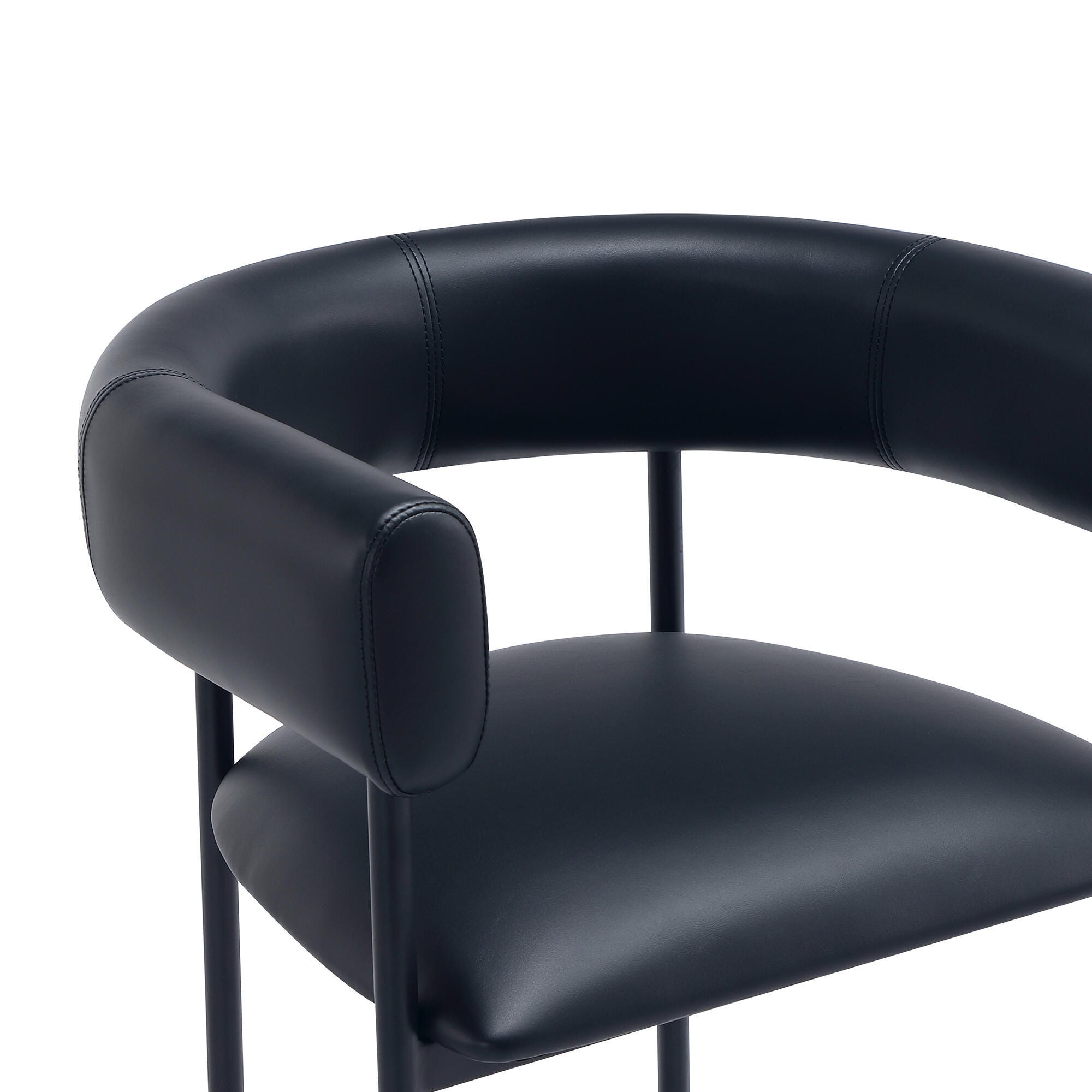 Manhattan Comfort Onda Bar Height Bar Stool, Black, large