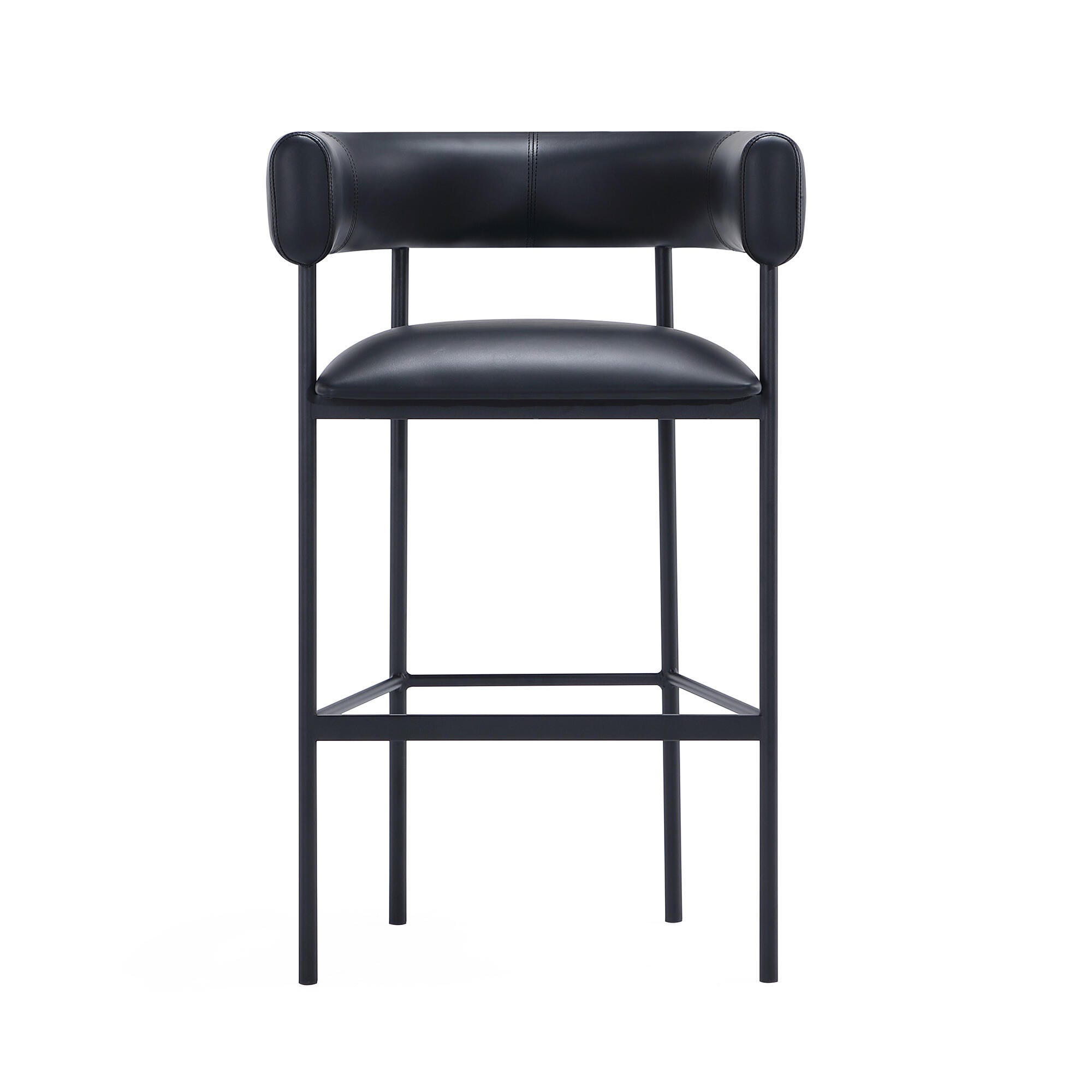Manhattan Comfort Onda Bar Height Bar Stool, Black, large
