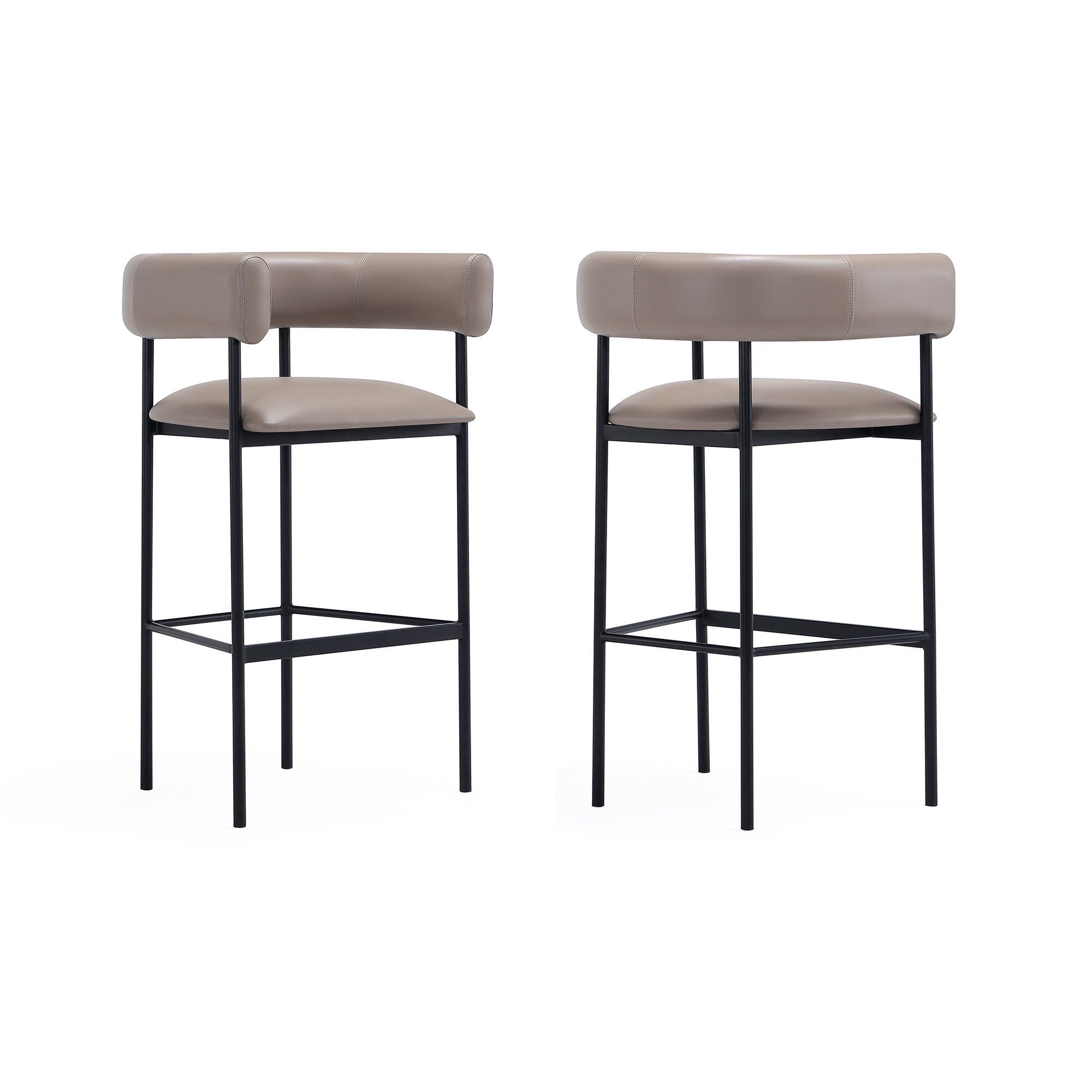 Manhattan Comfort Onda Bar Height Bar Stool, Taupe, large