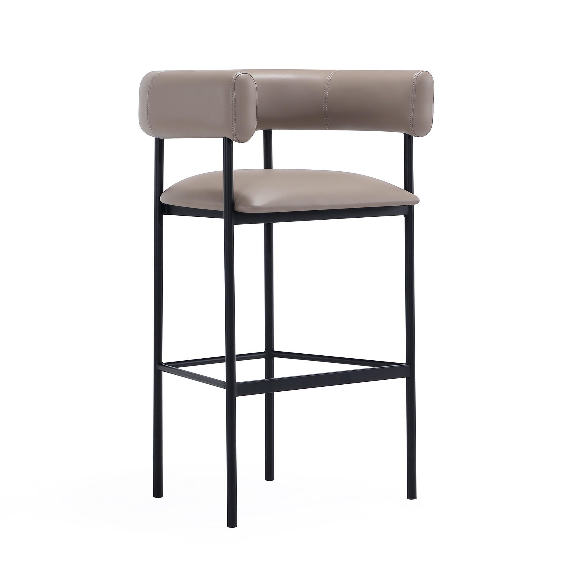 Manhattan Comfort Onda Bar Height Bar Stool, Taupe, large