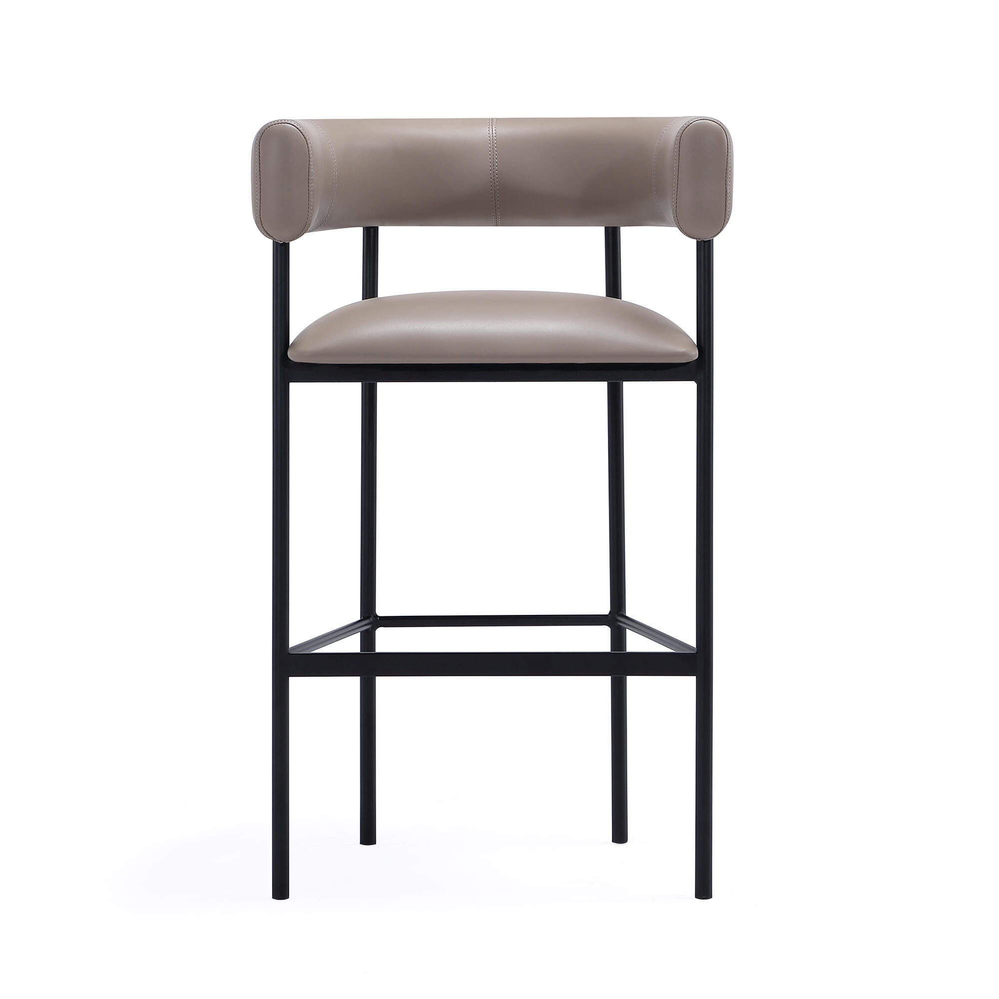 Manhattan Comfort Onda Bar Height Bar Stool, Taupe, large