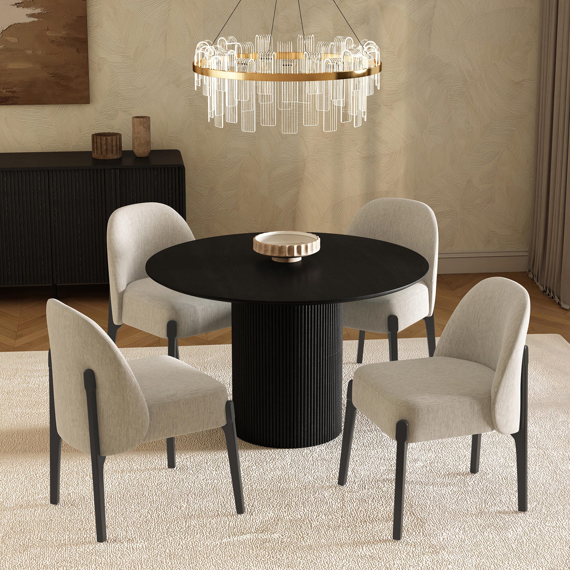 Manhattan Comfort Oslo Dining Chair (Set of 2), Taupe, large