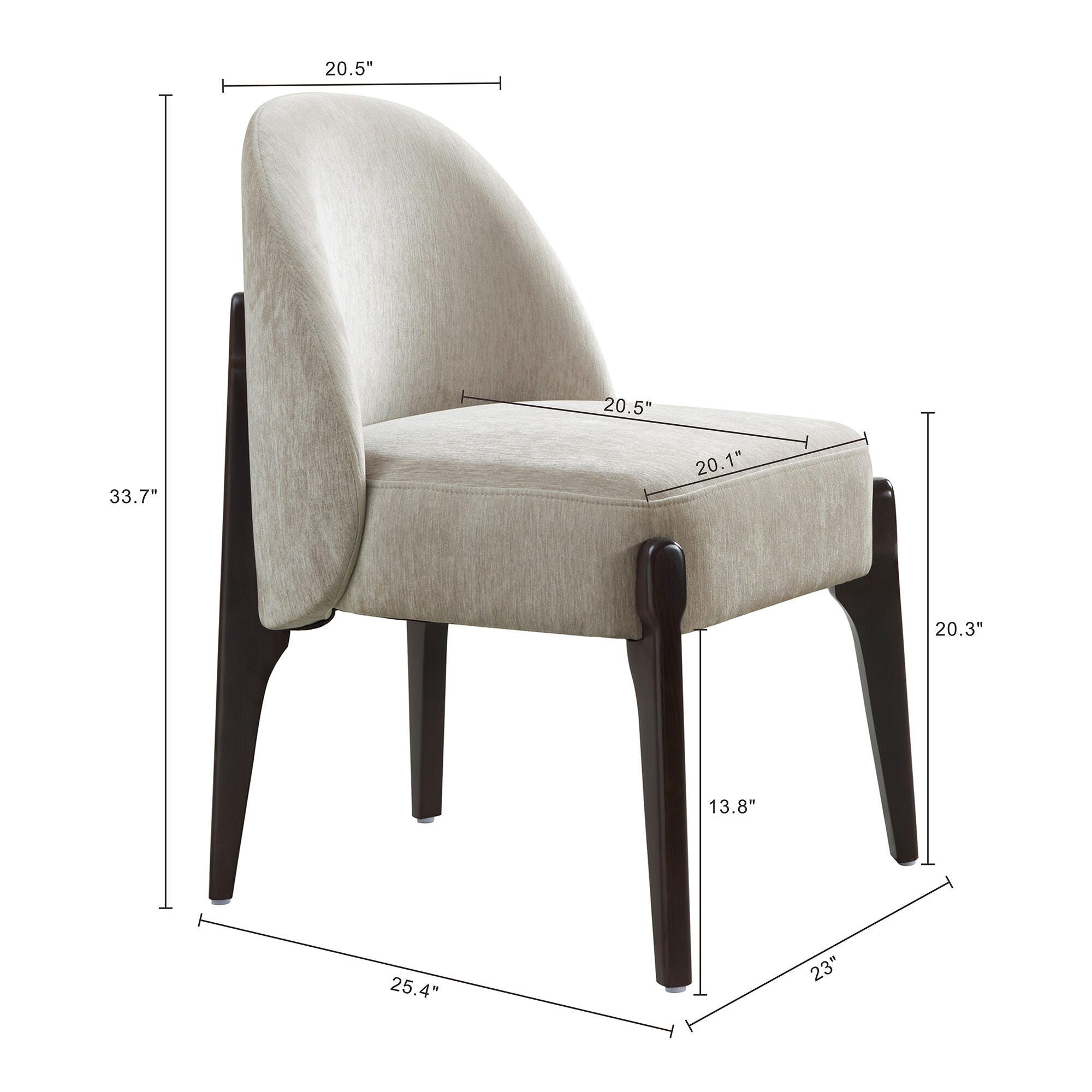 Manhattan Comfort Oslo Dining Chair (Set of 2), Taupe, large