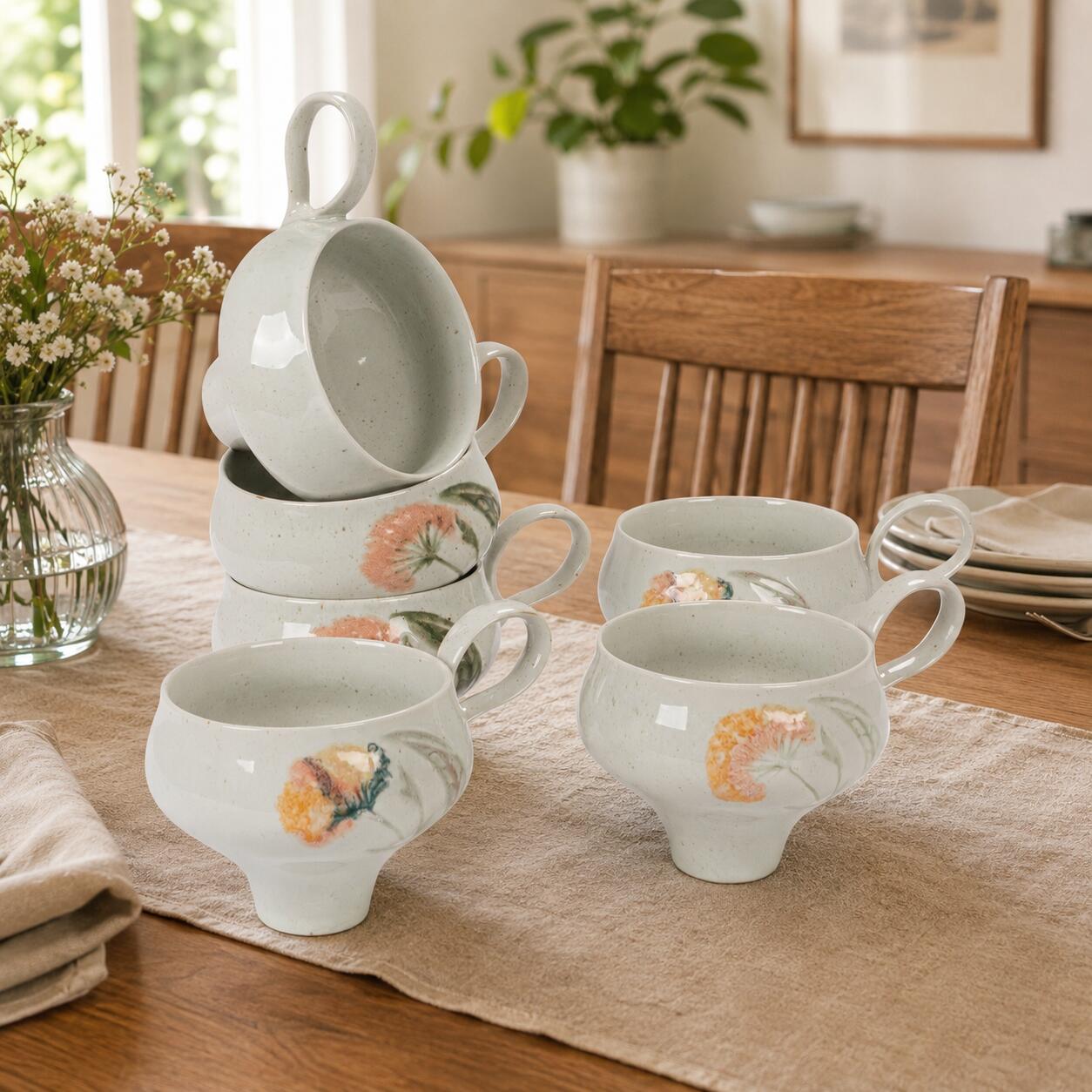 Storied Home Footed Mugs (Set of 12), , rollover