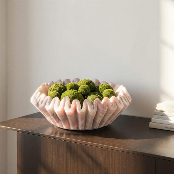 Storied Home Round Decorative Dish, Pink, large