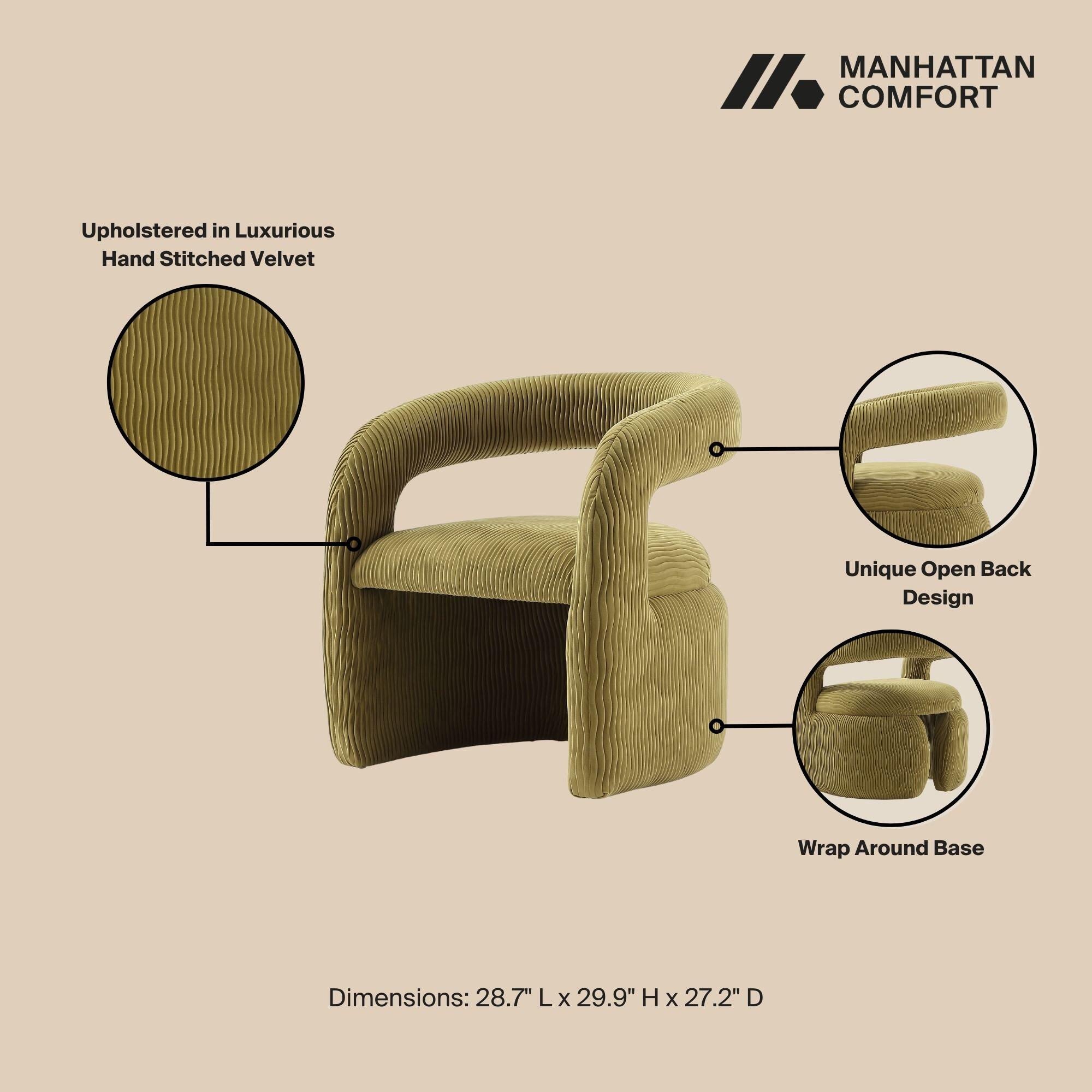 Manhattan Comfort Corvette Dining Chair, Olive Green, large