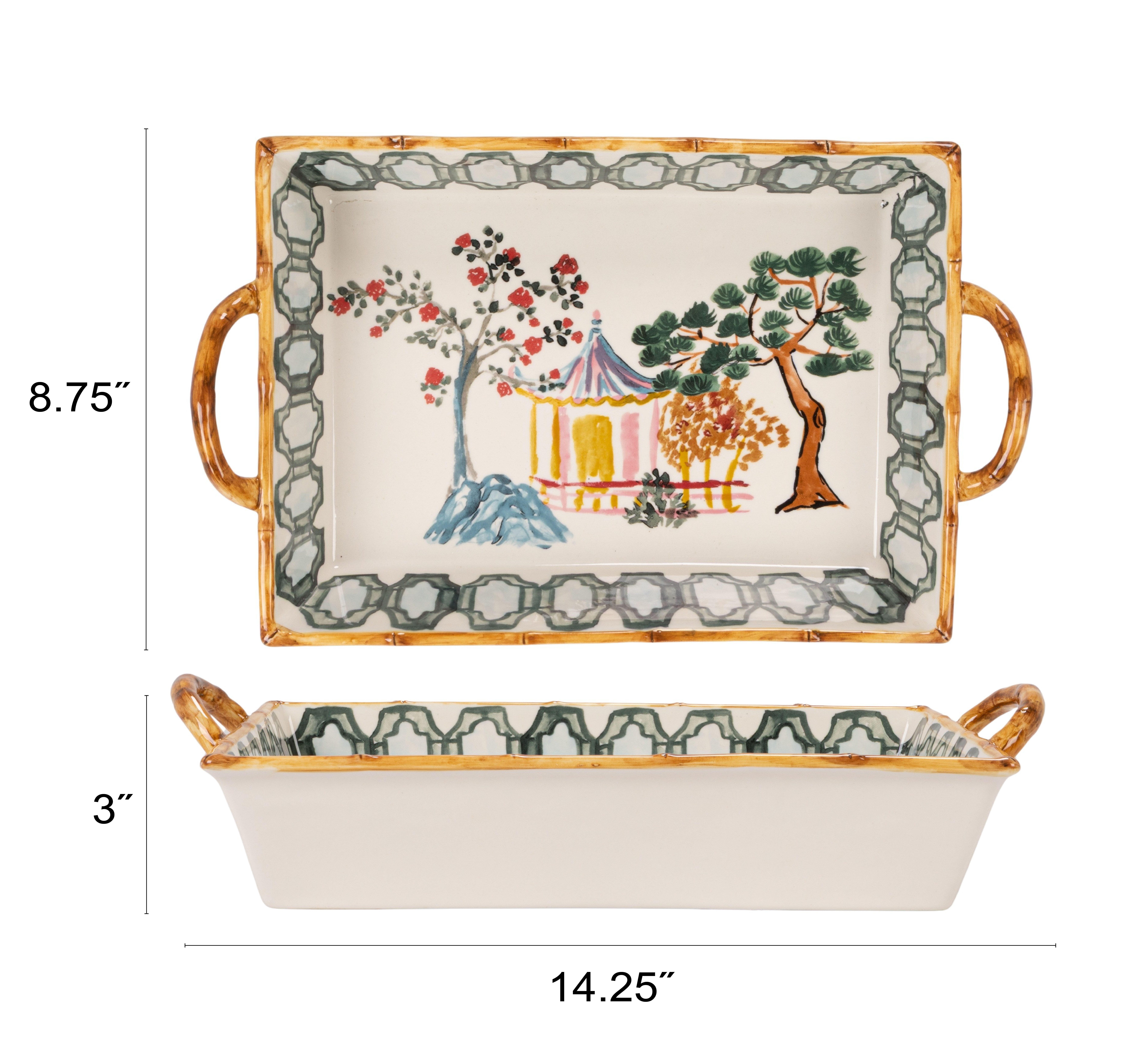 Storied Home Hand Painted Tray (Set of 4), , large