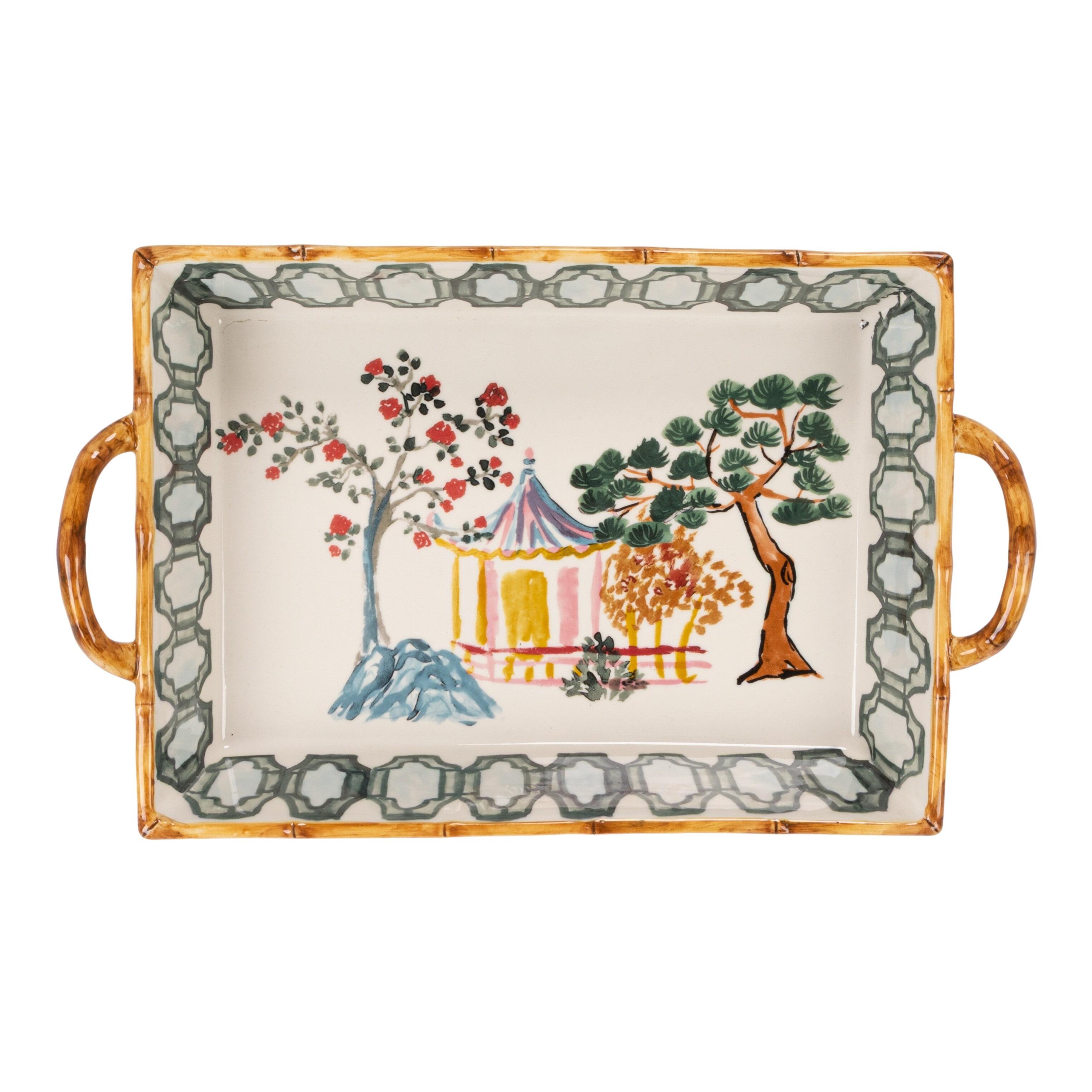 Storied Home Hand Painted Tray (Set of 4), , large
