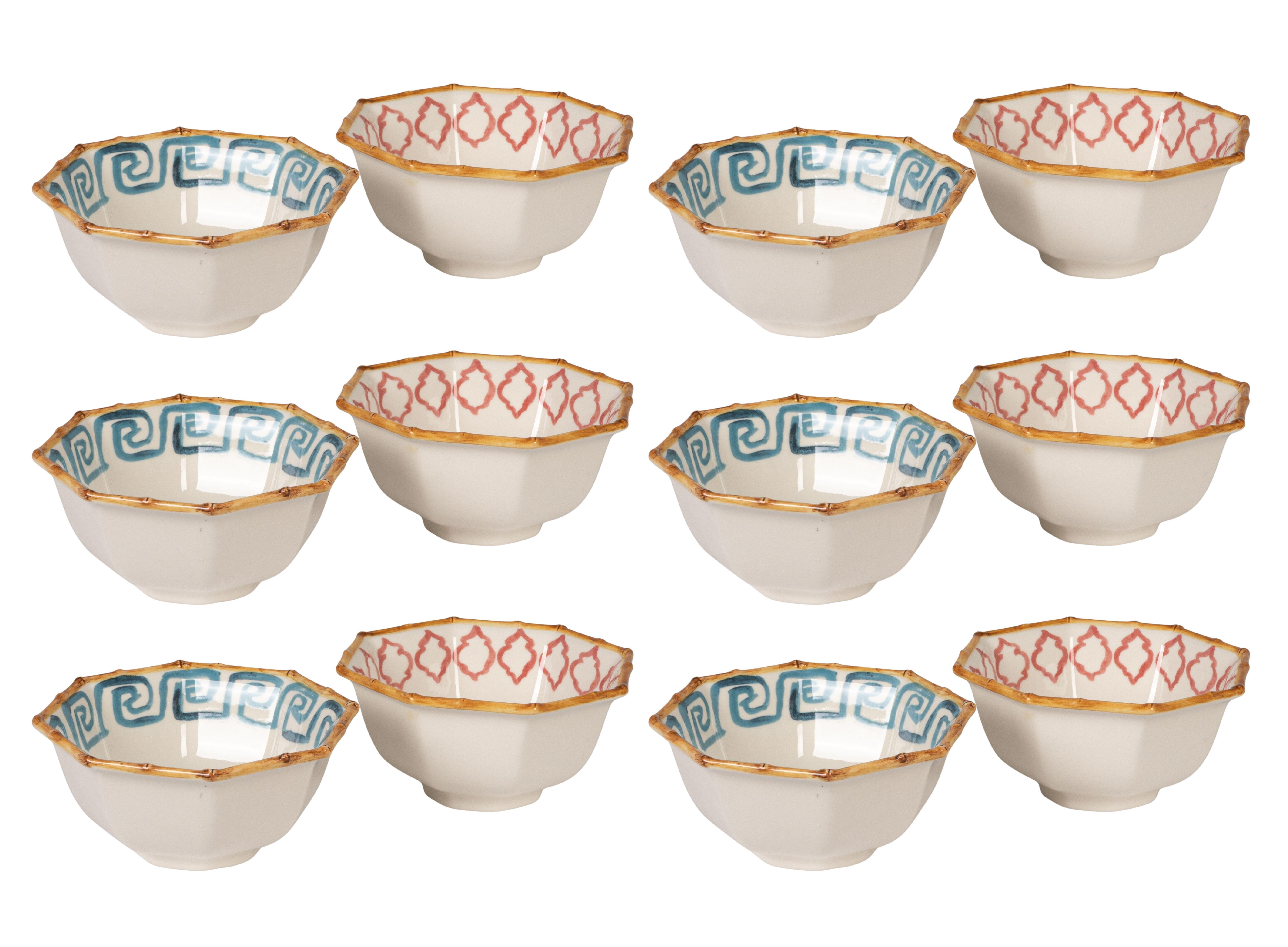 Storied Home Octagon Shaped Bowls (Set of 12), , large