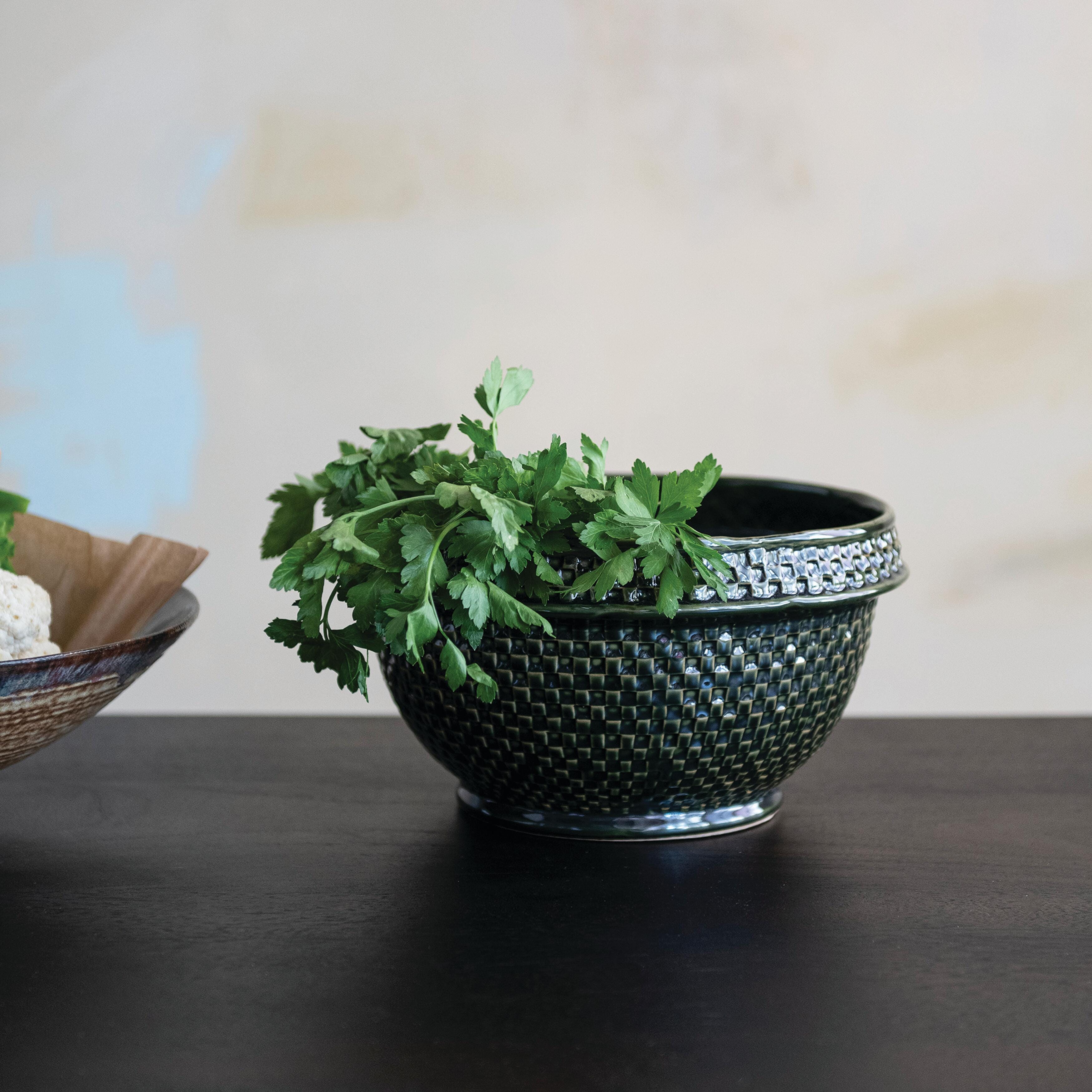 Storied Home Debossed Serving Bowl