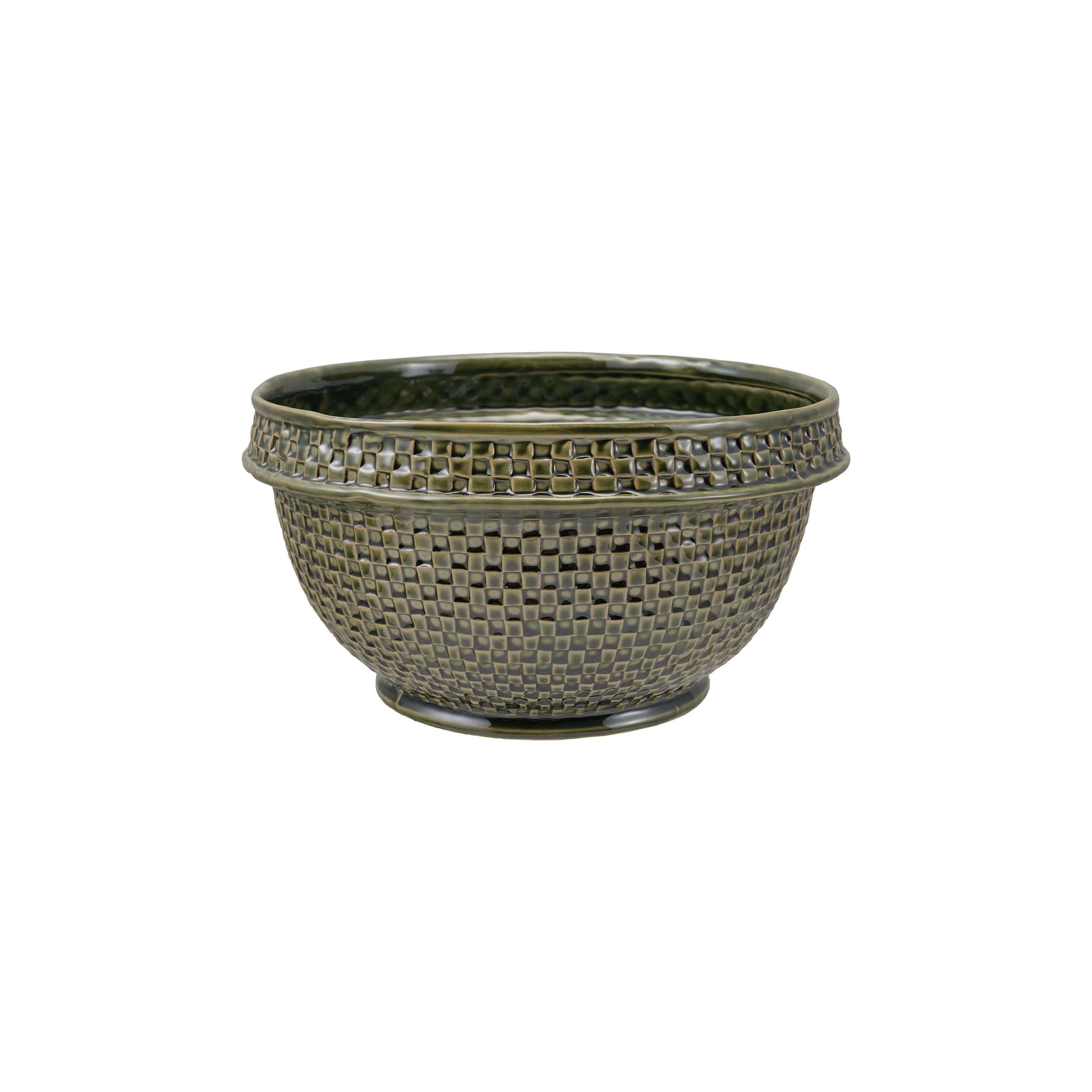 Storied Home Debossed Serving Bowl, , large