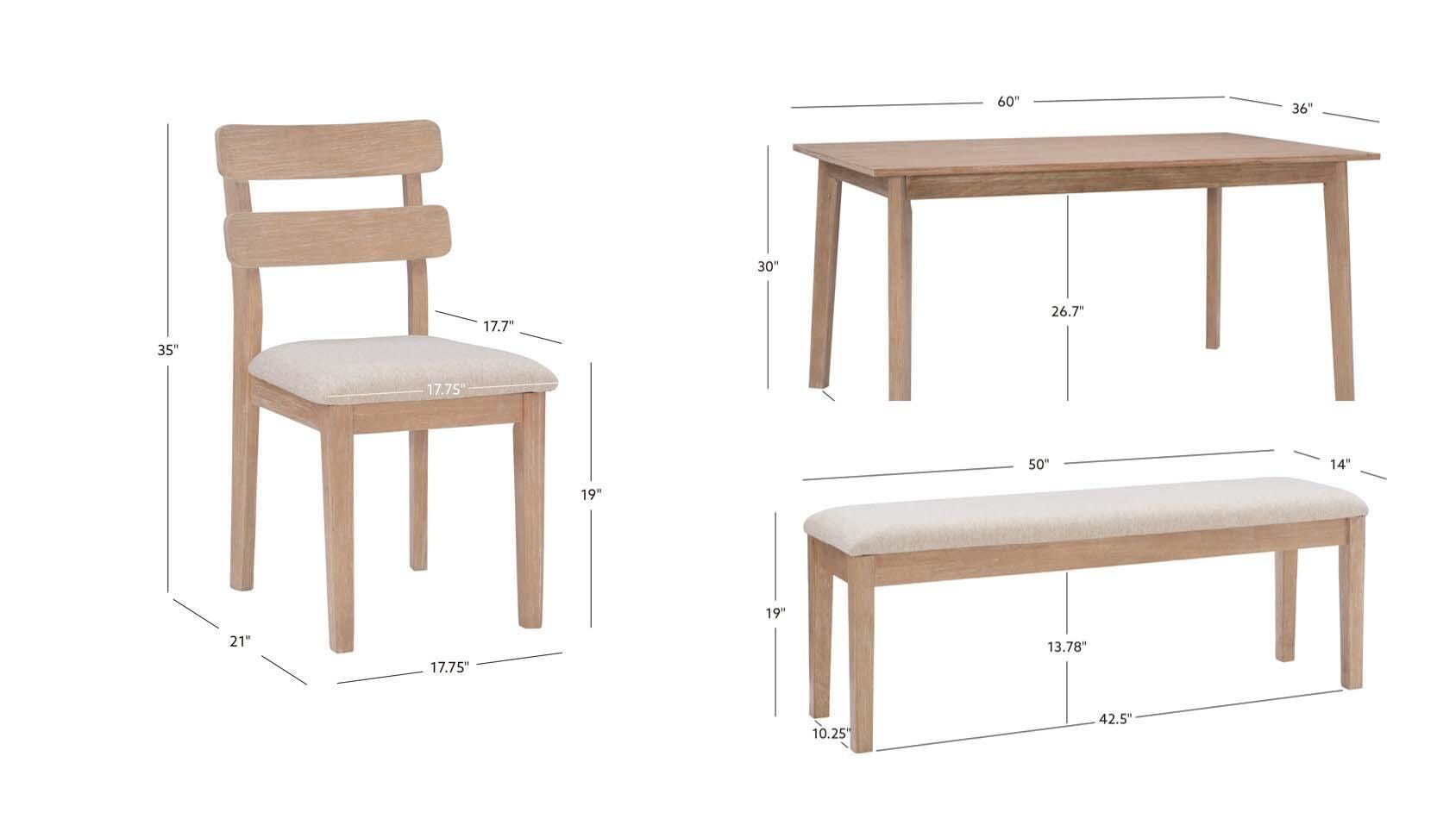 Linon Devin Six Piece Dining Set, , large