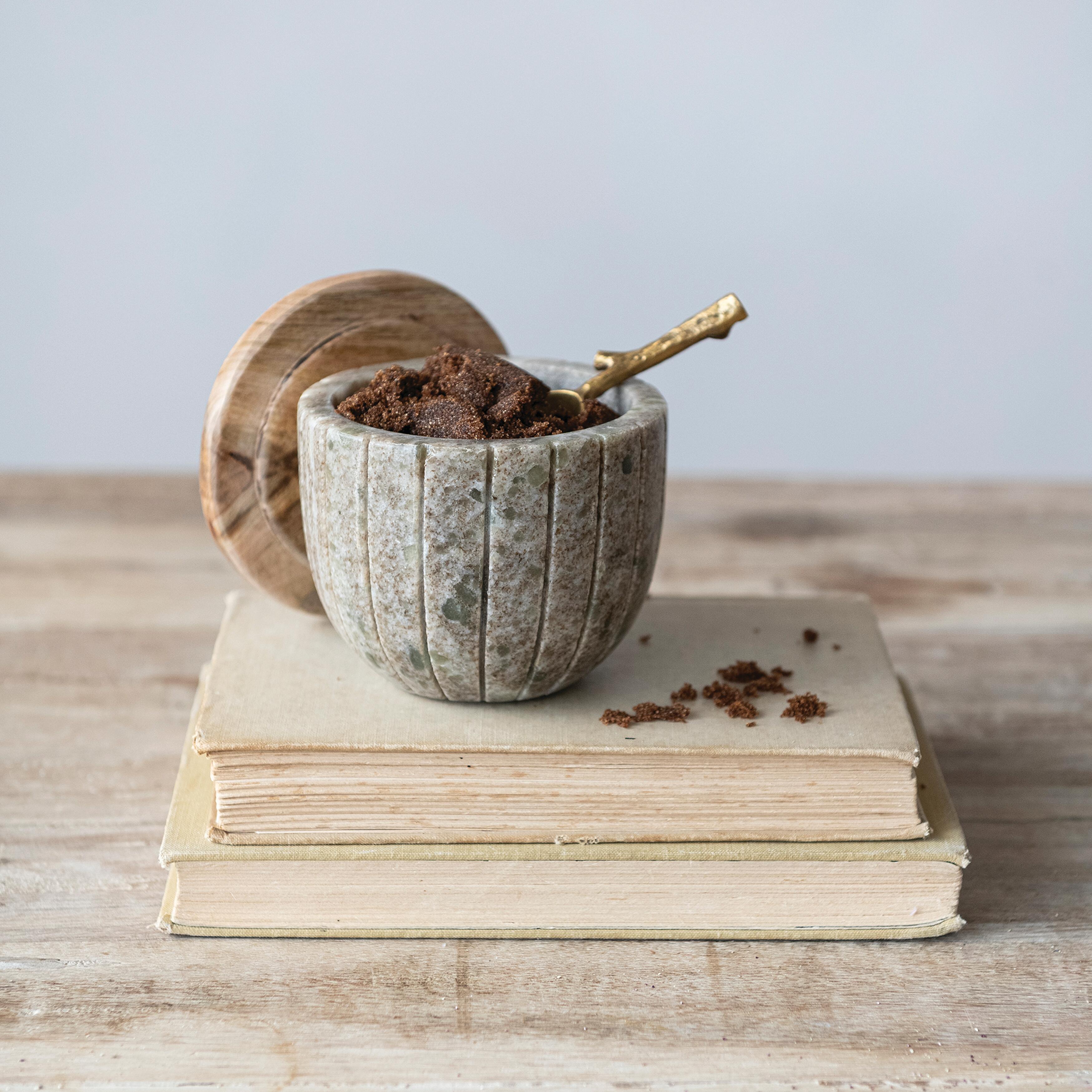 Storied Home Round Carved Container