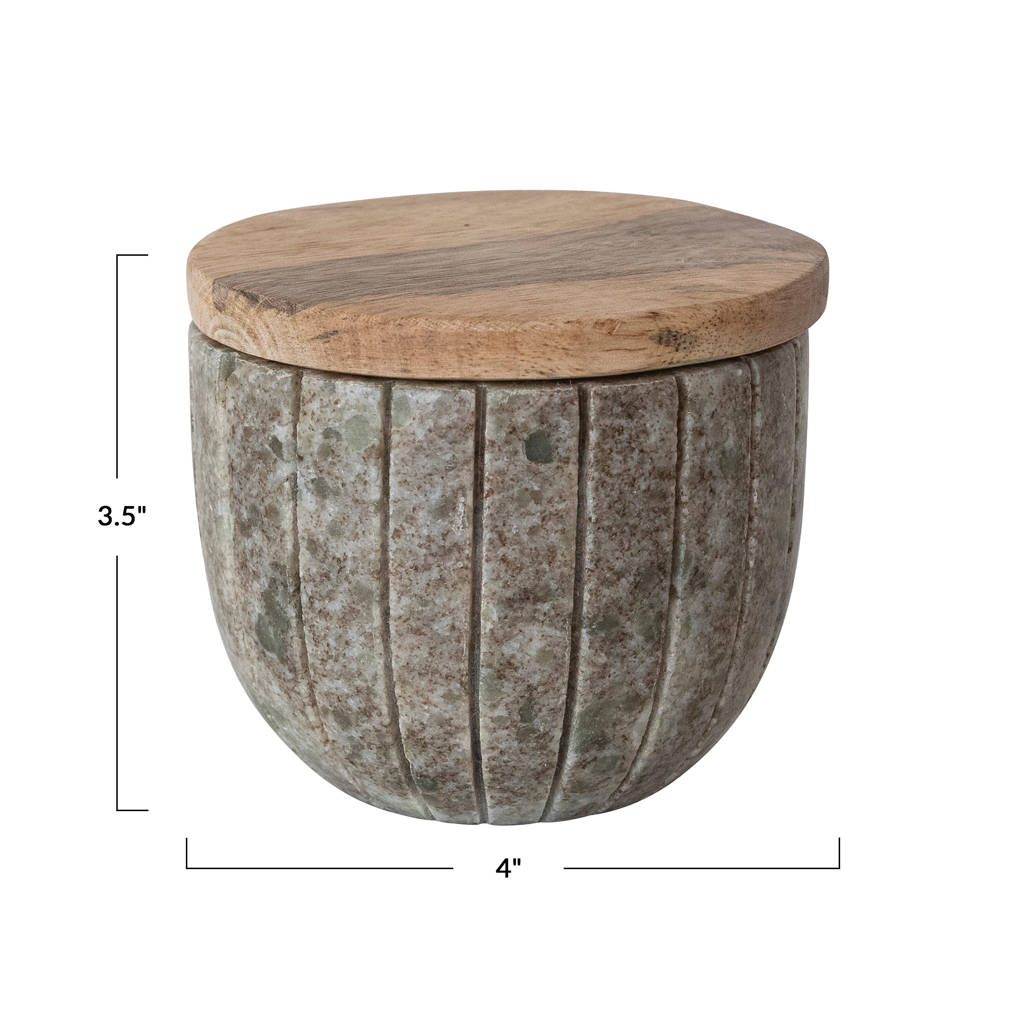 Storied Home Round Carved Container, , large